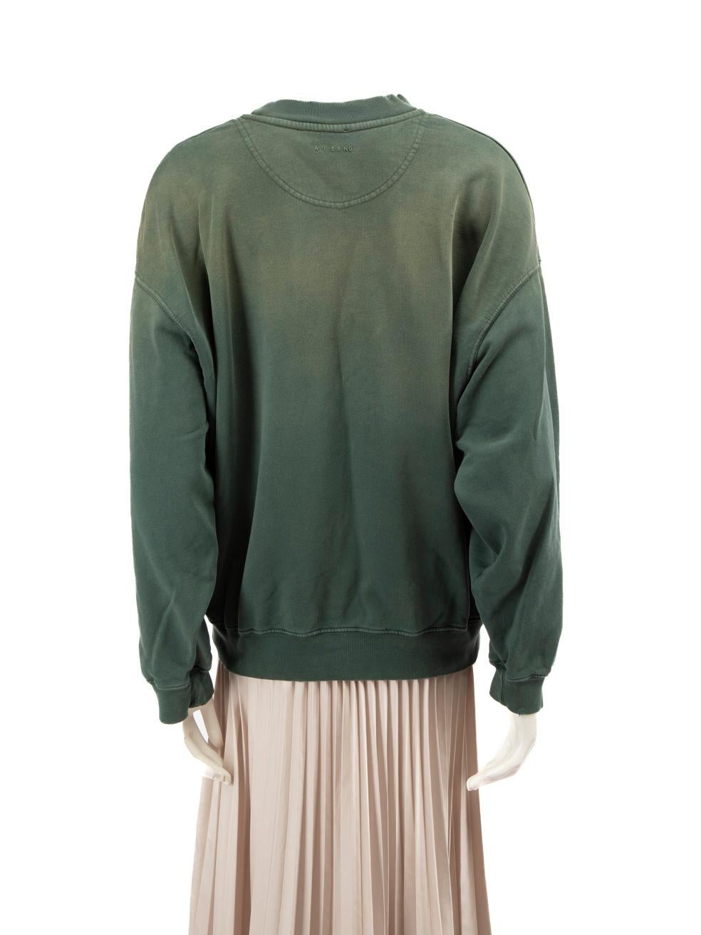 Black Anine Bing Green Logo California Print Sweatshirt Size XS