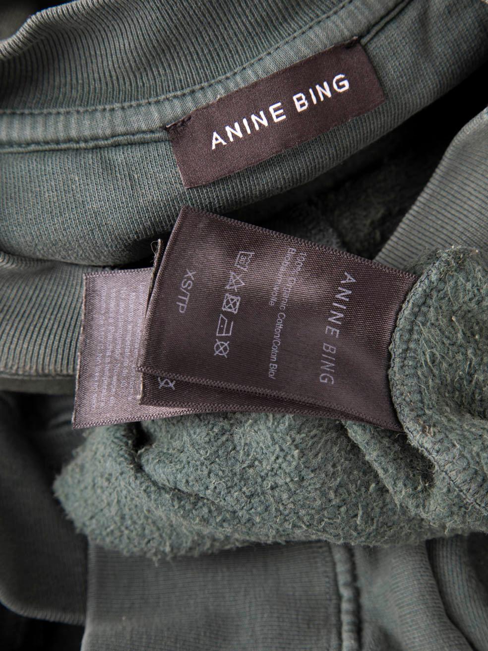 Anine Bing Green Logo California Print Sweatshirt Size XS 1
