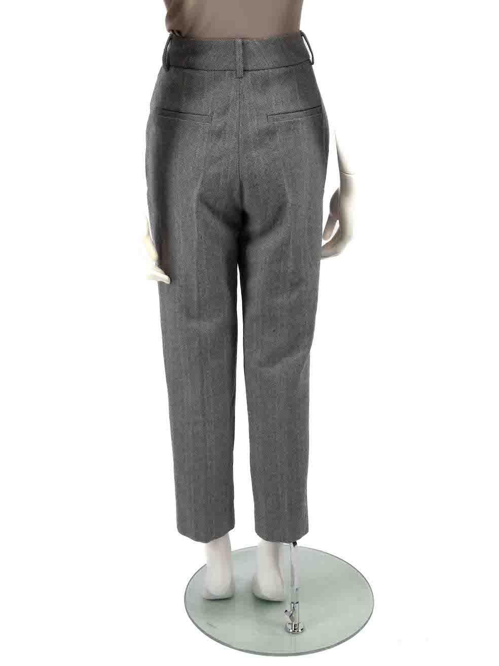 Anine Bing Grey Herringbone Tailored Trousers Size M In Good Condition For Sale In London, GB