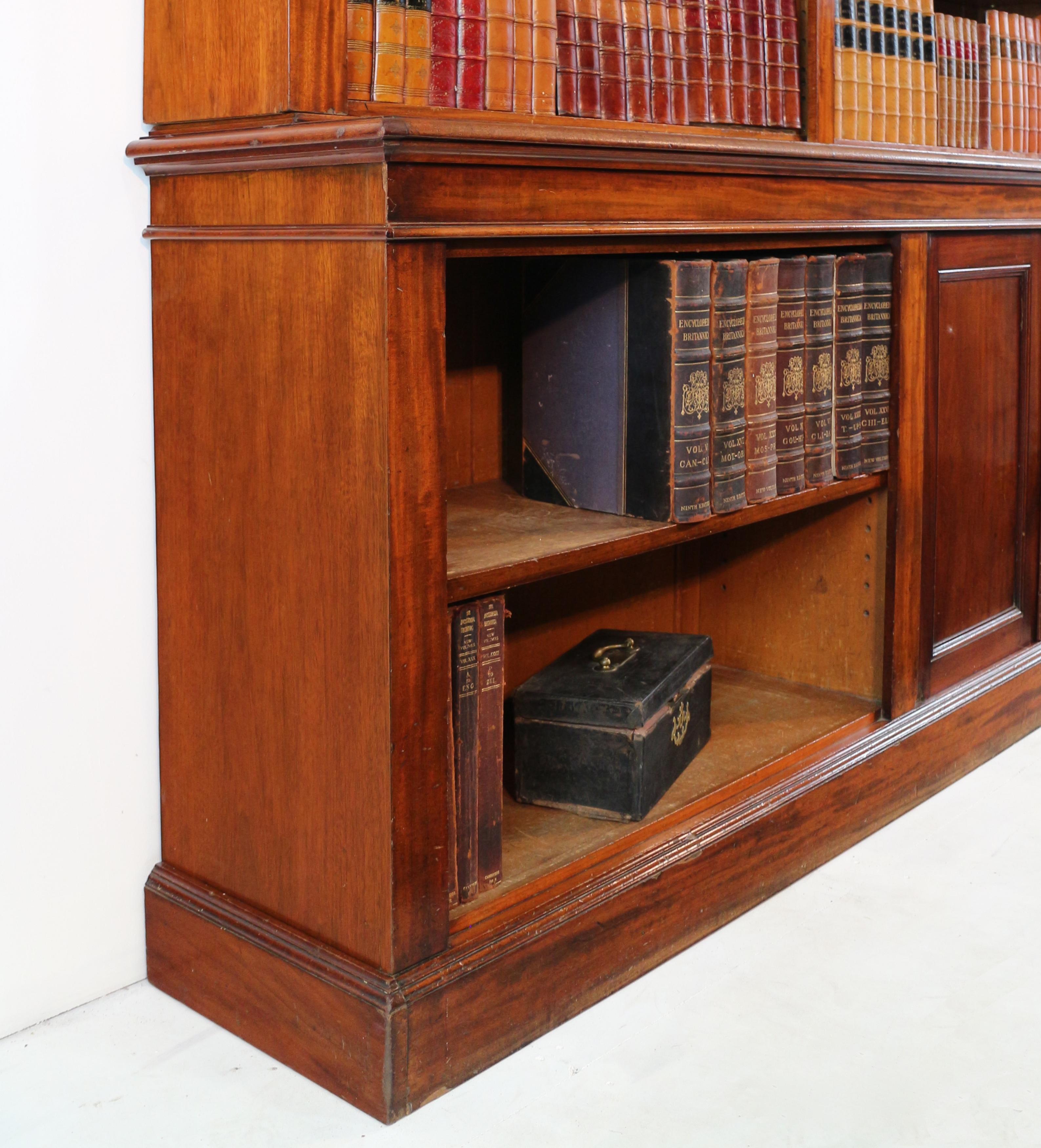 Anique 19th Century English William IV Mahogany Open Library Bookcase 10