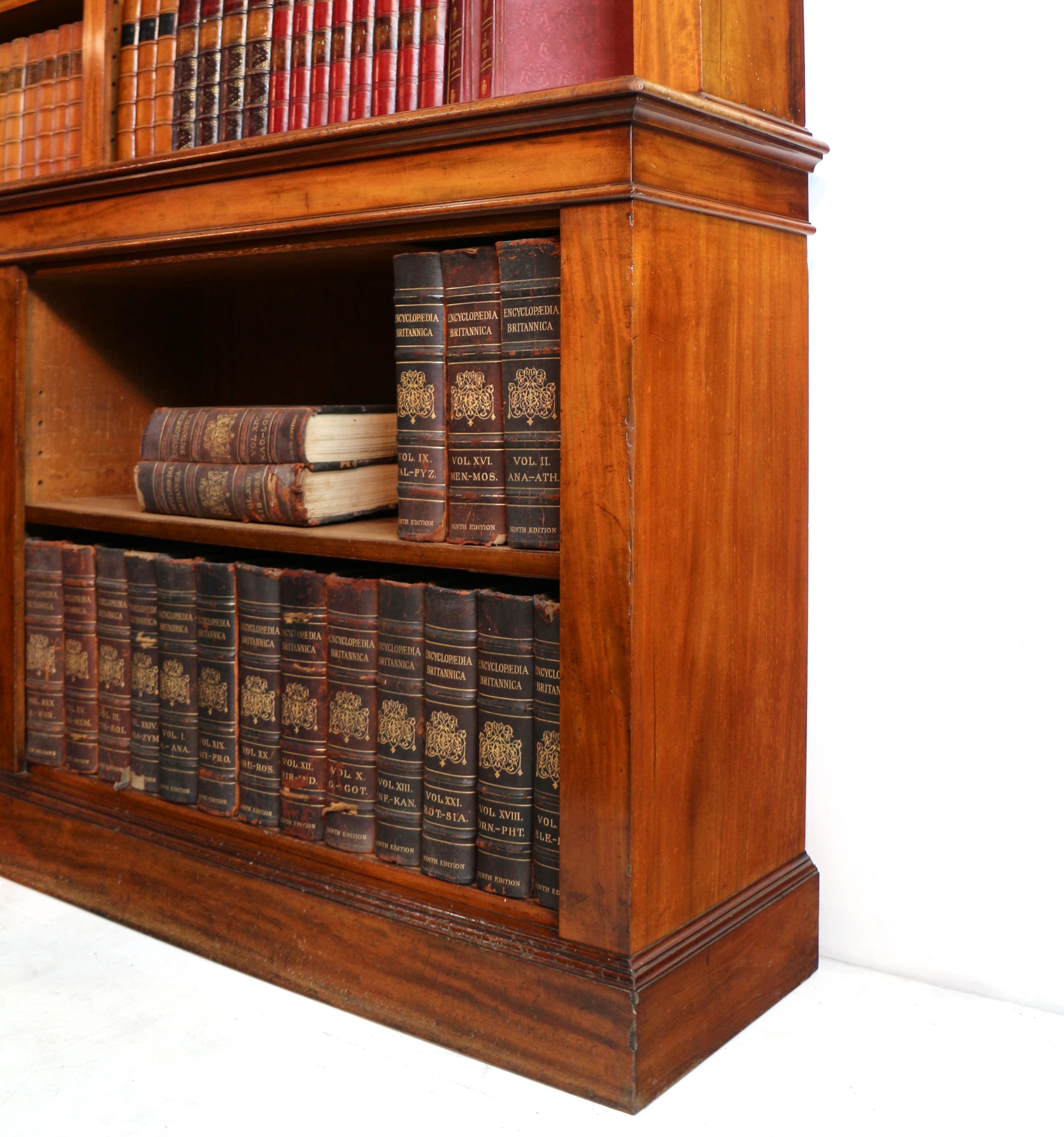 Anique 19th Century English William IV Mahogany Open Library Bookcase 13