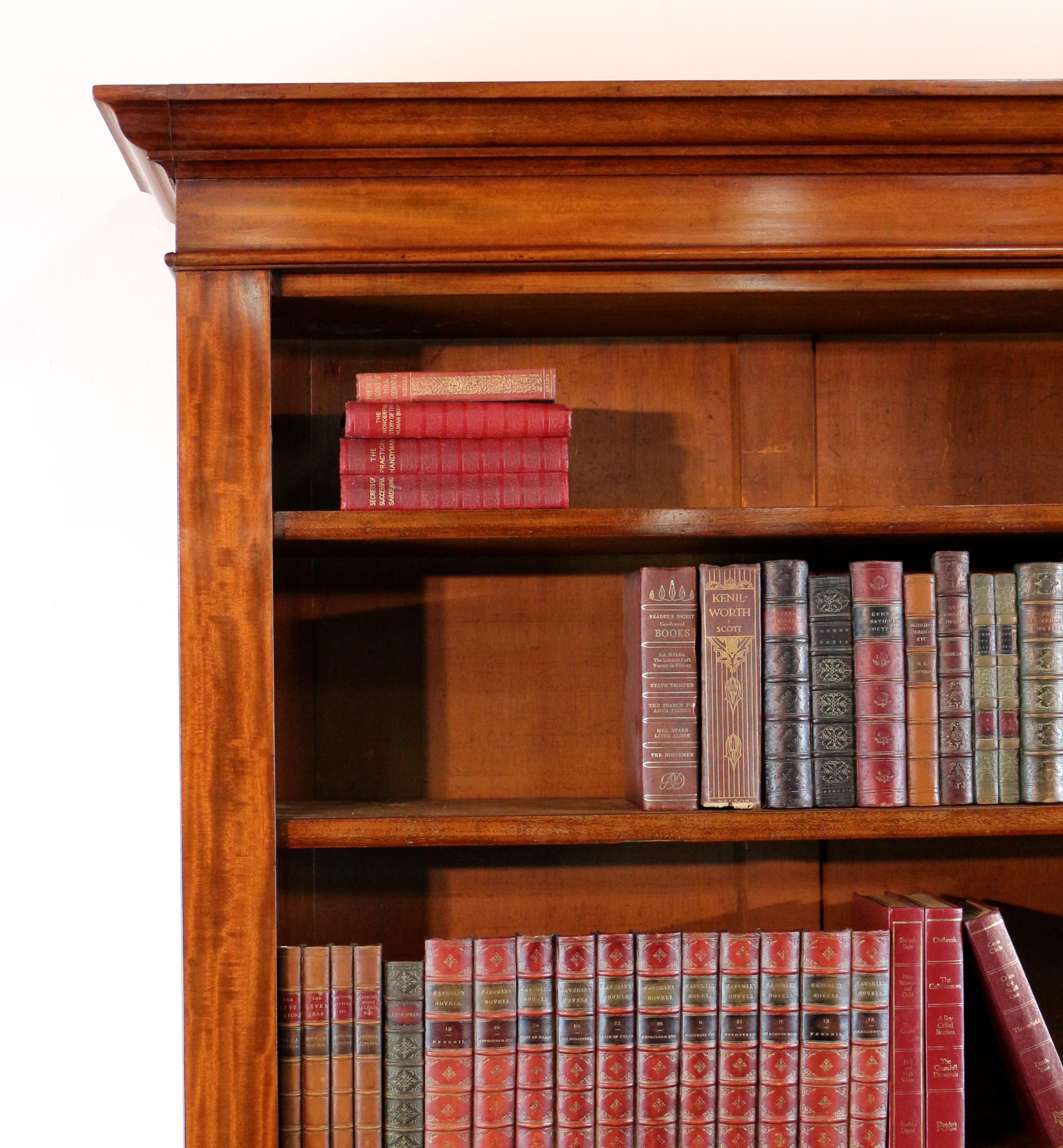 Hand-Crafted Anique 19th Century English William IV Mahogany Open Library Bookcase