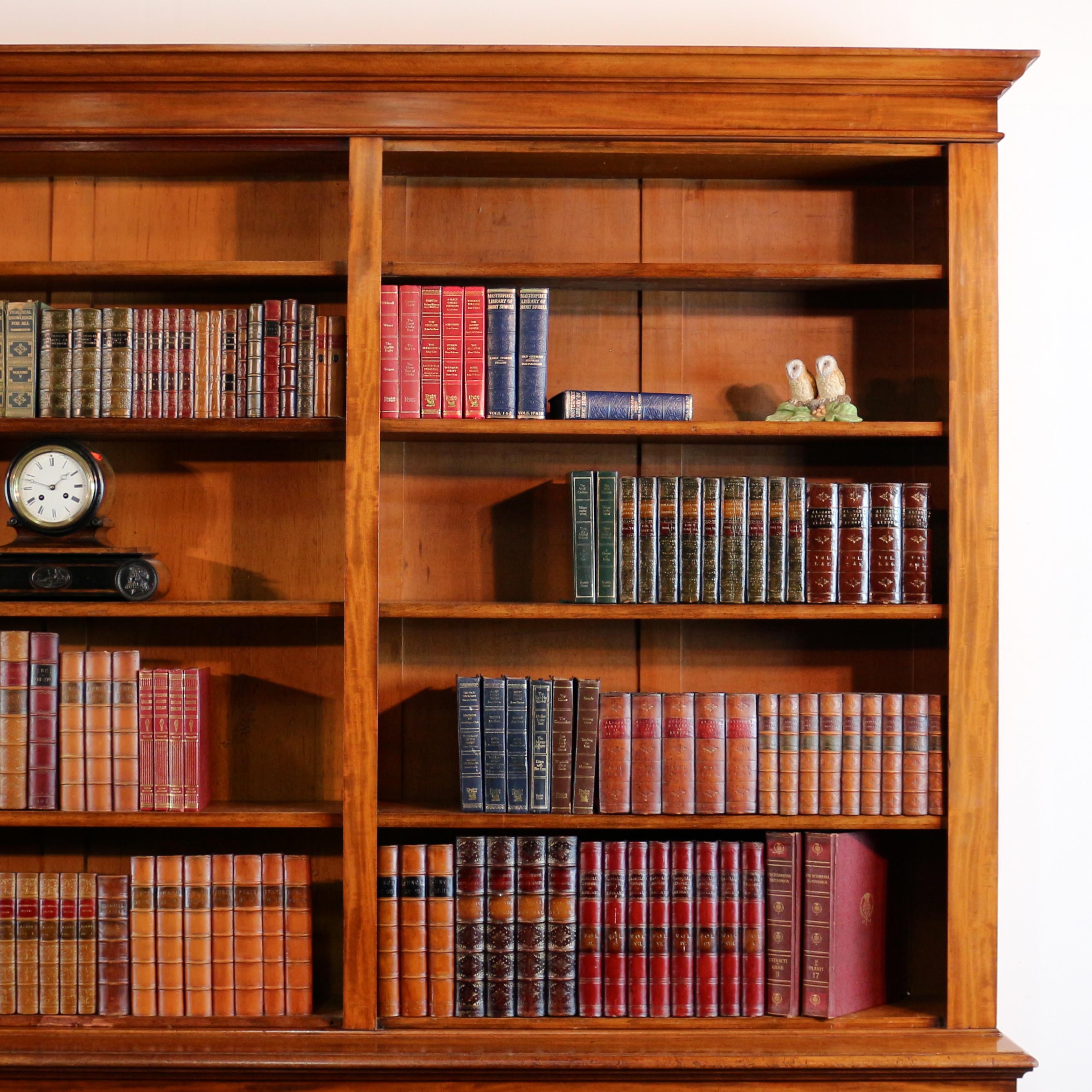 Anique 19th Century English William IV Mahogany Open Library Bookcase In Good Condition In Glasgow, GB