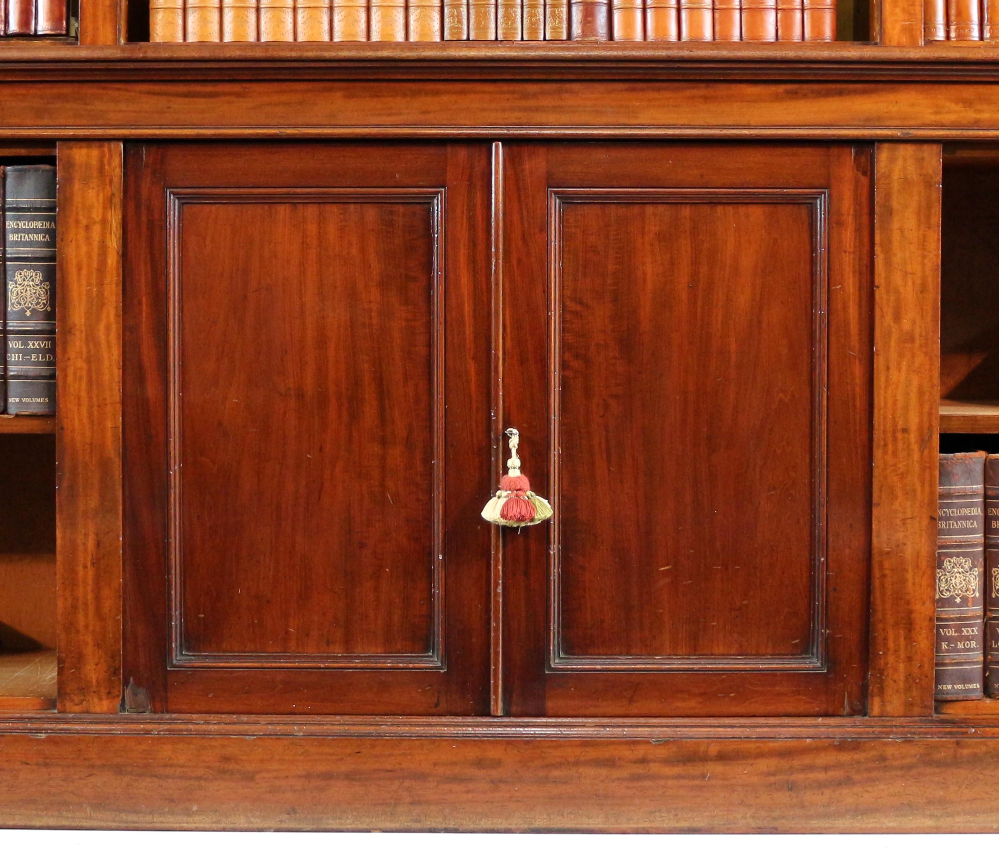 Anique 19th Century English William IV Mahogany Open Library Bookcase 2