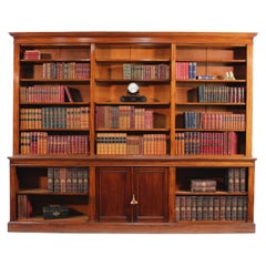 Antique Anique 19th Century English William IV Mahogany Open Library Bookcase