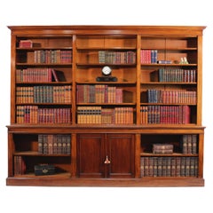 Anique 19th Century English William IV Mahogany Open Library Bookcase