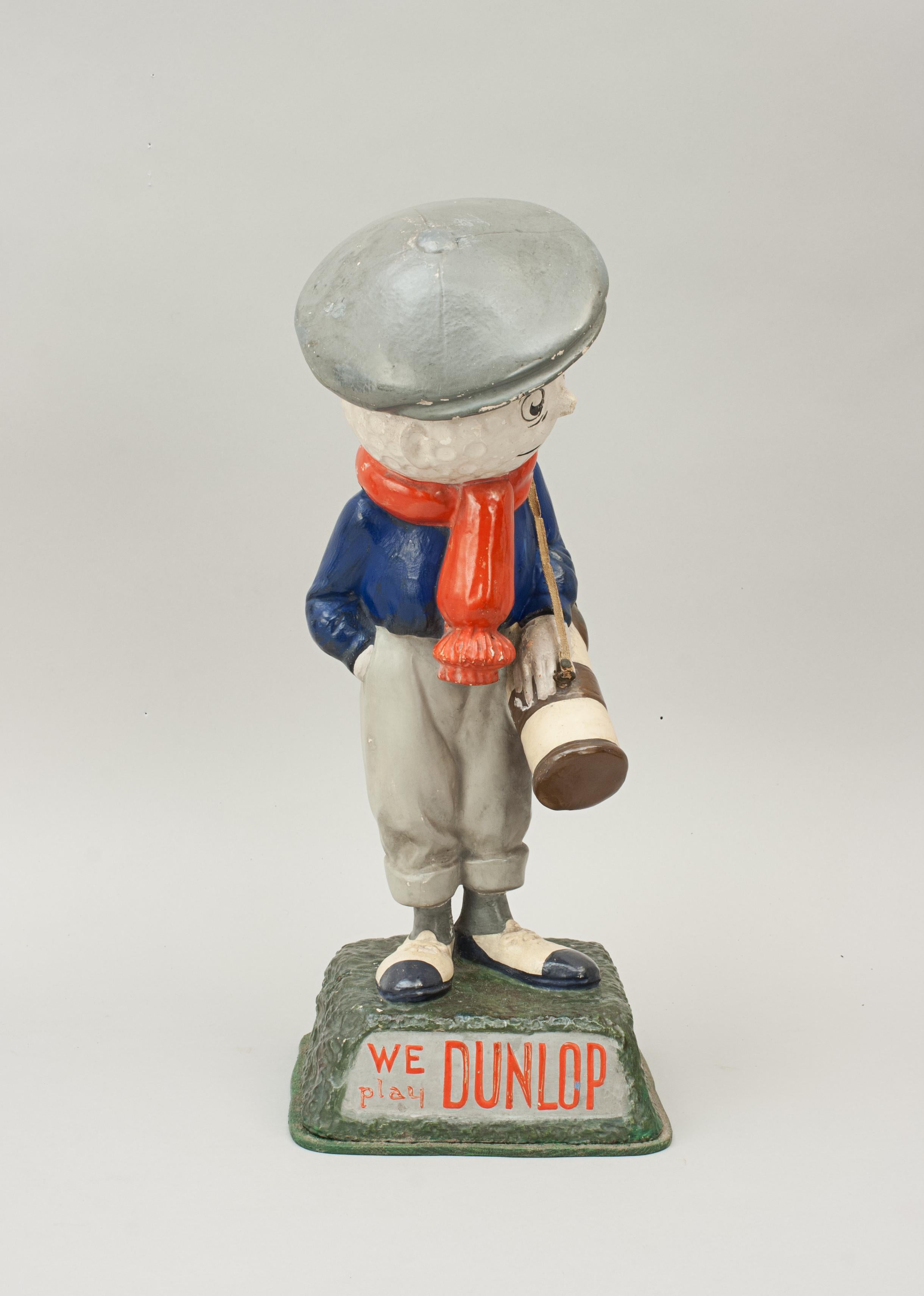 Sporting Art Antique Advertising Dunlop Man, Golf Figure, Point of Sale Advertising