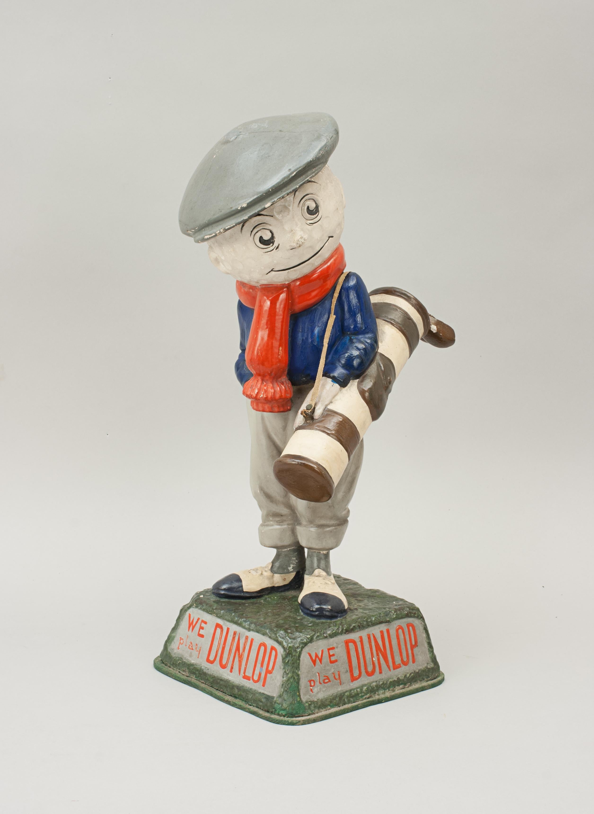 British Antique Advertising Dunlop Man, Golf Figure, Point of Sale Advertising