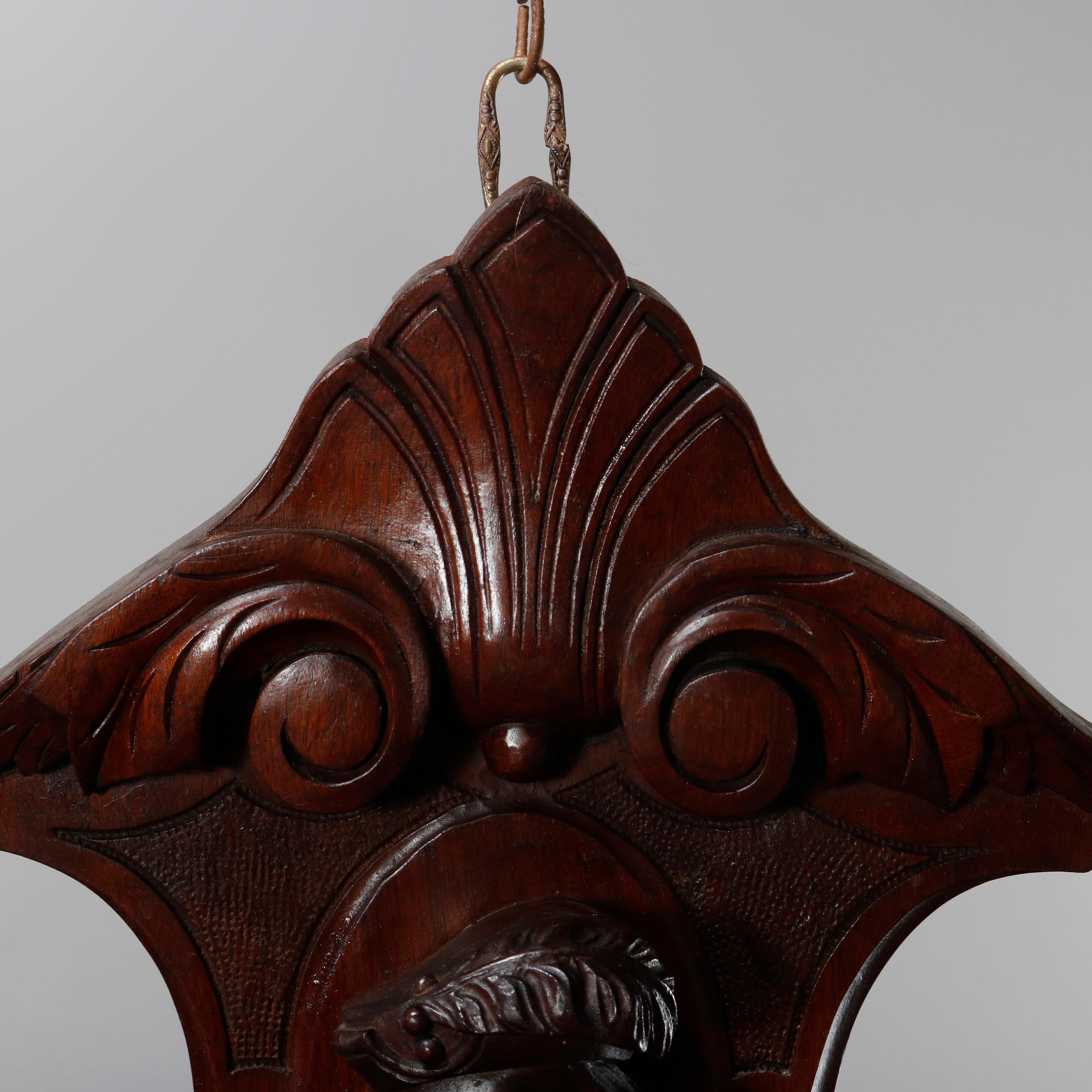 Victorian Antique Jelliffe School Hand Carved Male Portrait Architectural Pediment