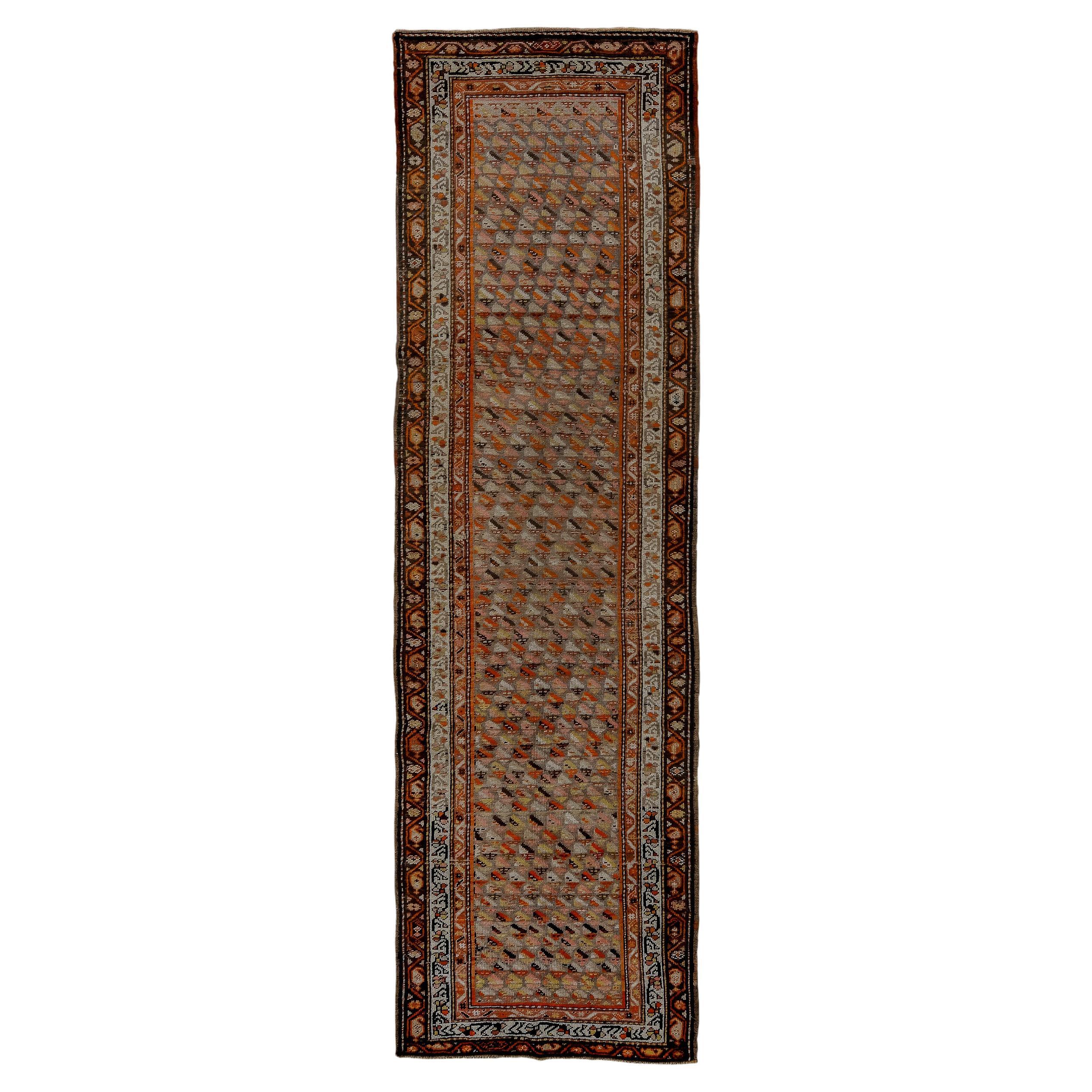Anique Karabagh Runner with Soft Terra Cotta Field with Boteh and Rosettes