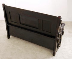 Anique Oak Monks Bench Settle Carved Farmhouse 1880