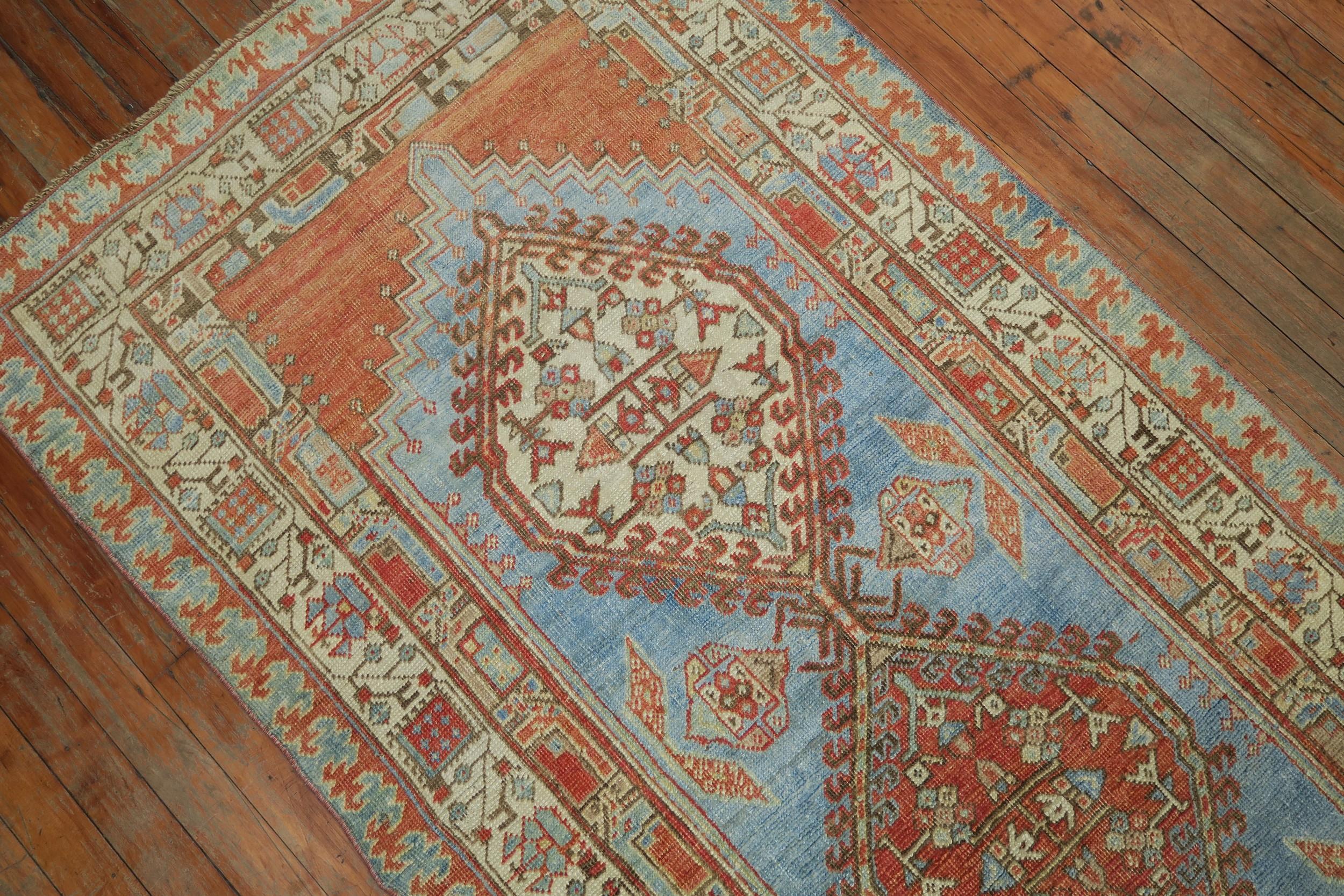 Wool Anique Tribal Persian Serab Runner, 20th Century For Sale