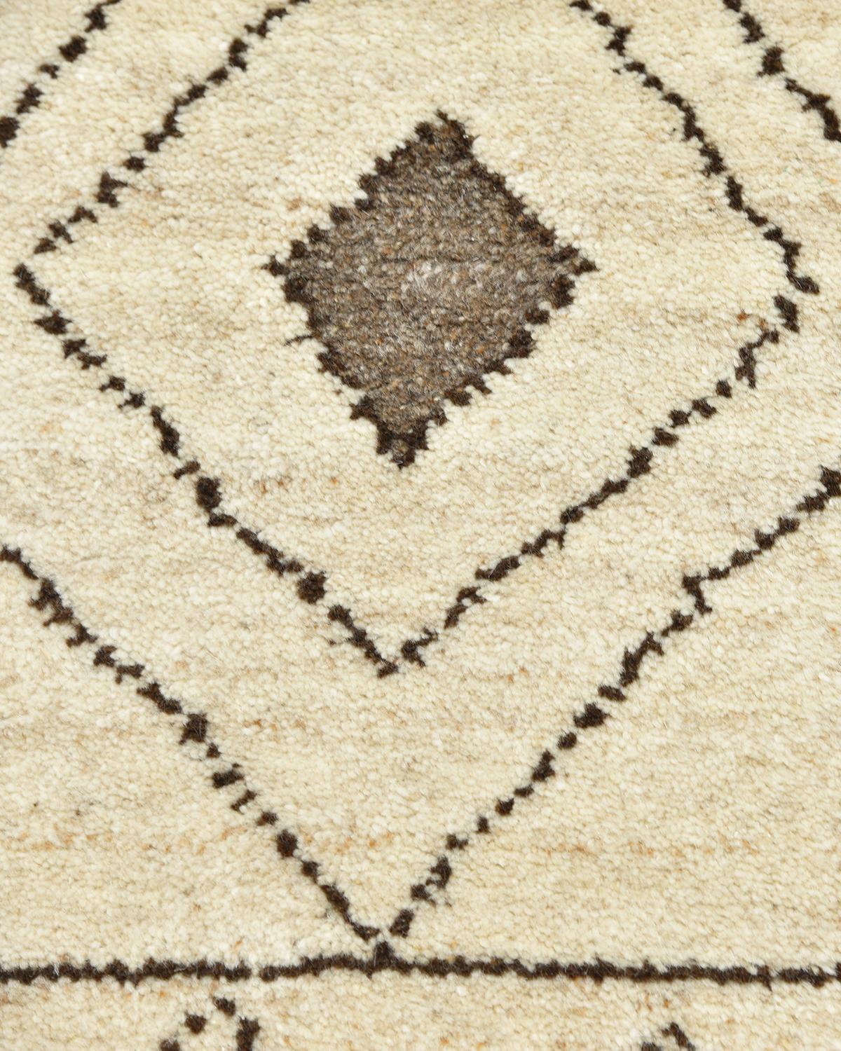 Indian Made Hand-Knotted Bohemian Moroccan Inspired Area Rug 1