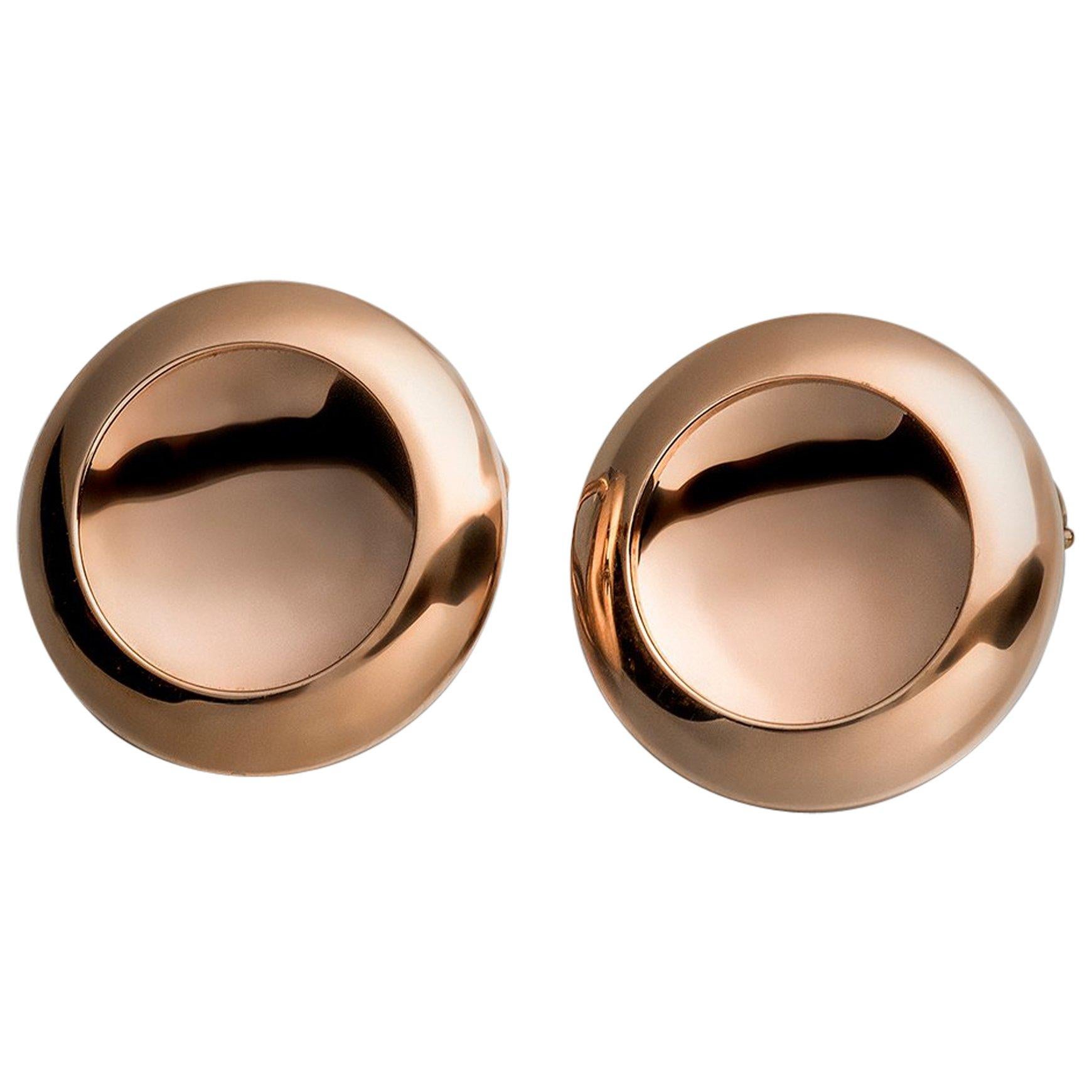 Contemporary Anish Kapoor 18 Karat Rose Gold Earrings, 'Water Form I', Small, 2014 For Sale