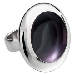 Anish Kapoor 18 Karat White Gold and Violet Enamel Ring, 'Water Form I", 2011