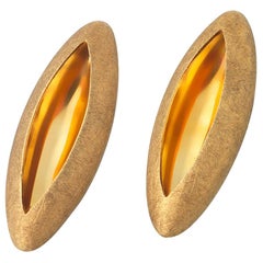 Anish Kapoor 18 Karat Yellow Gold Torpedo Earrings, Small, 2010