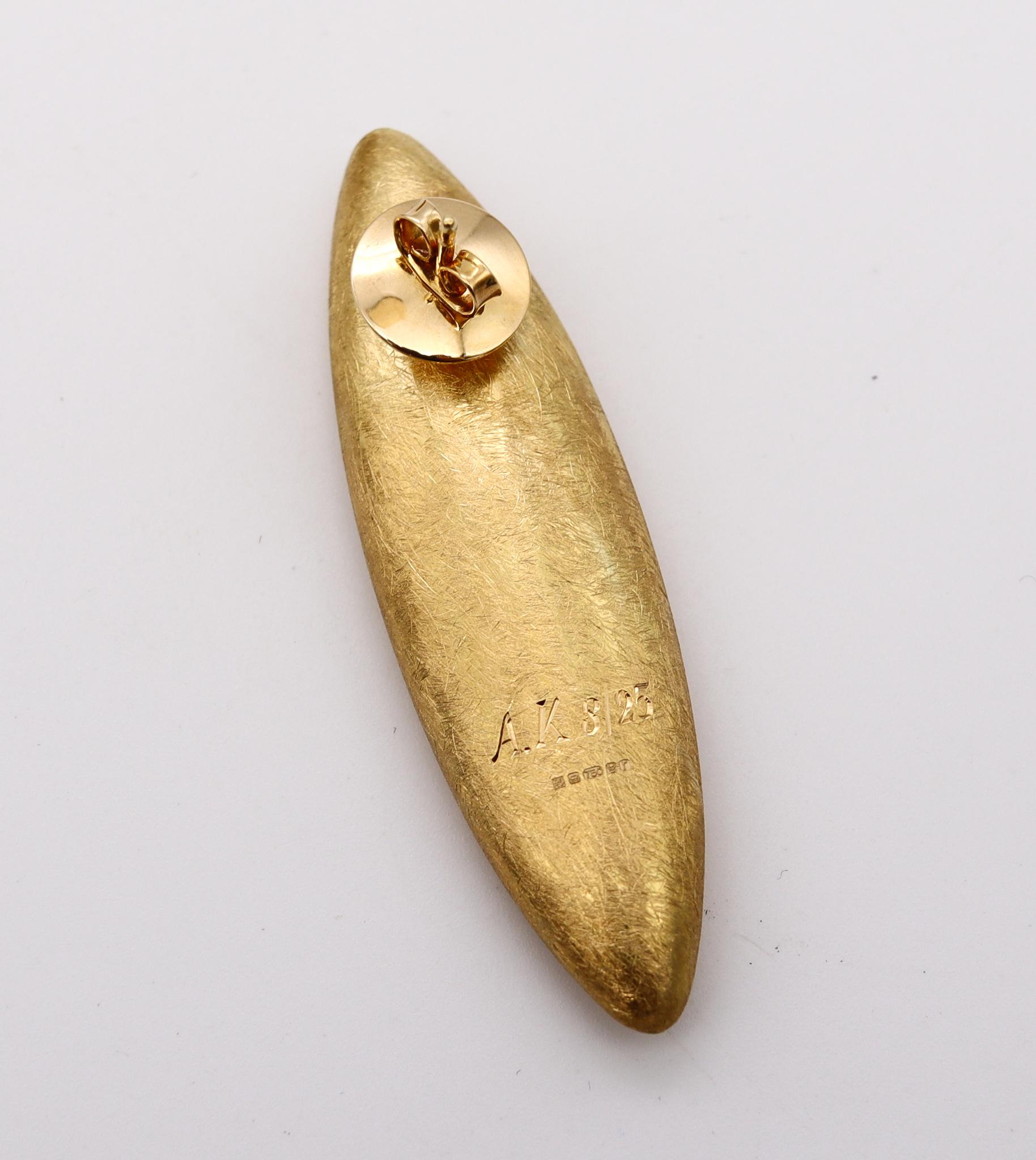 Anish Kapoor 2010 London Rare Pair of Sculptural Torpedo Earrings in 18Kt Gold For Sale 1