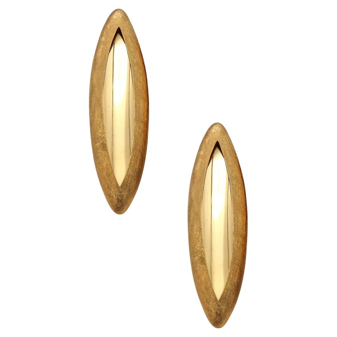 Anish Kapoor 2010 London Rare Pair of Sculptural Torpedo Earrings in 18Kt Gold For Sale