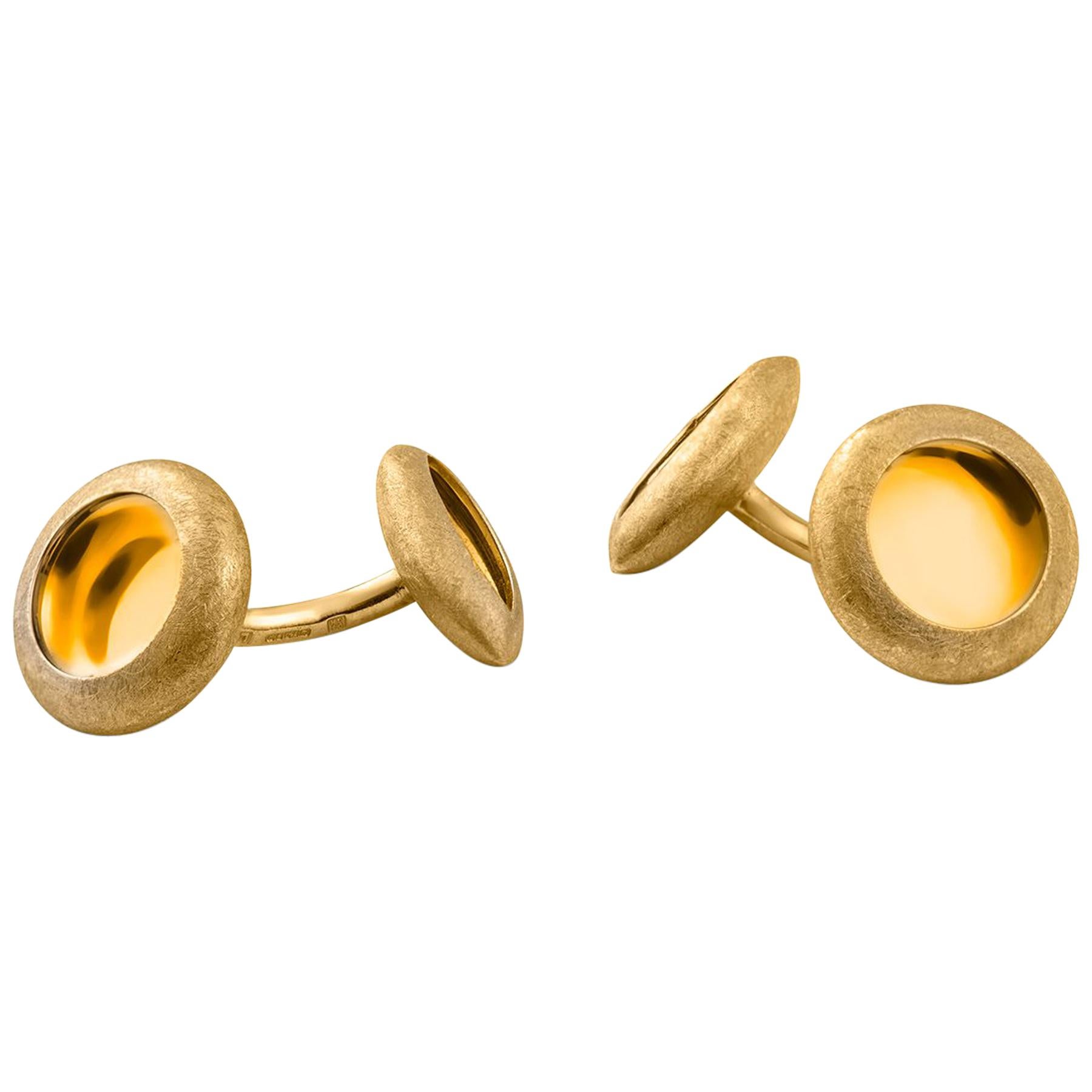 Anish Kapoor 22 Karat Yellow Gold Cufflinks "Water Form I", 2008 For Sale