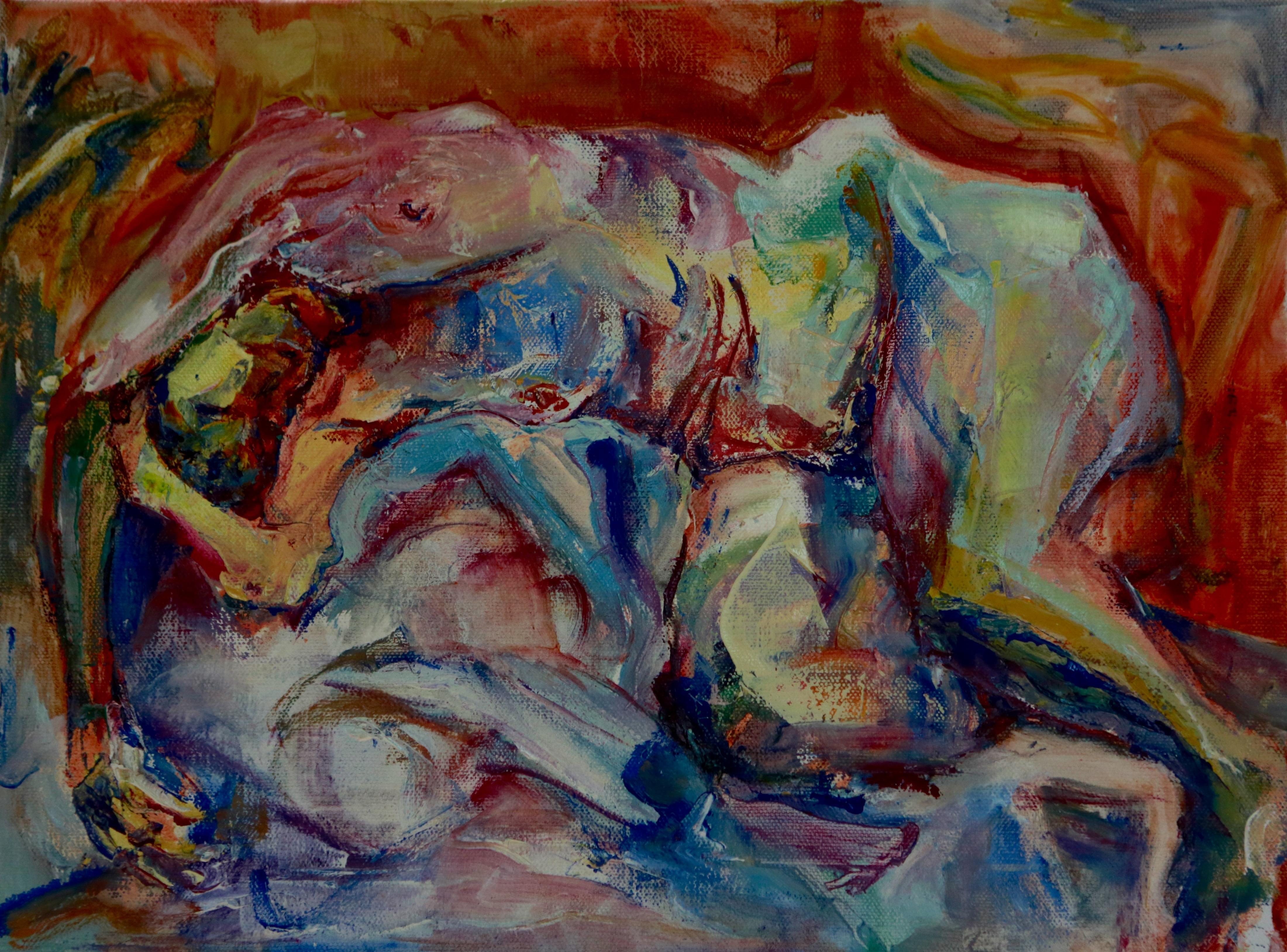 Superare il problema, Pittura, Olio su tela - Painting di Anita Clearfield