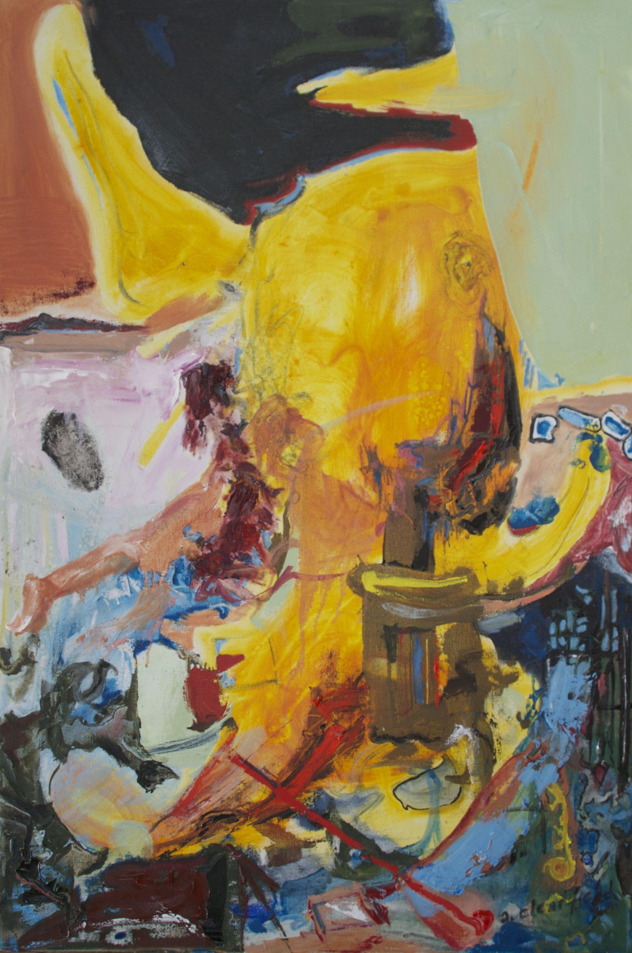 Abstract Painting di Anita Clearfield - Ghiaccio sottile, Pittura, Olio su tela