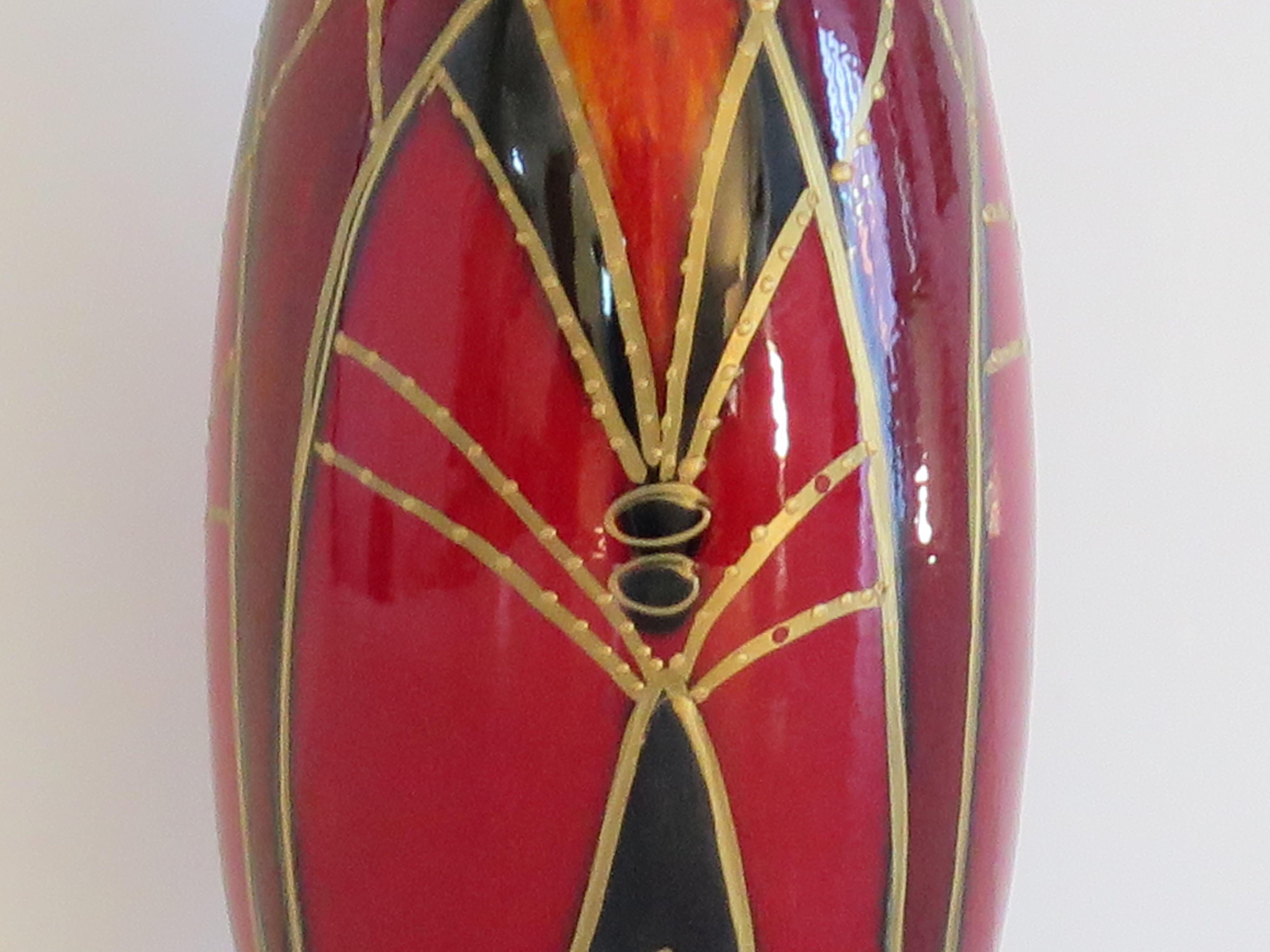 Anita Harris Vase hand made & hand painted and fully signed to the base, Ca 2010 For Sale 4