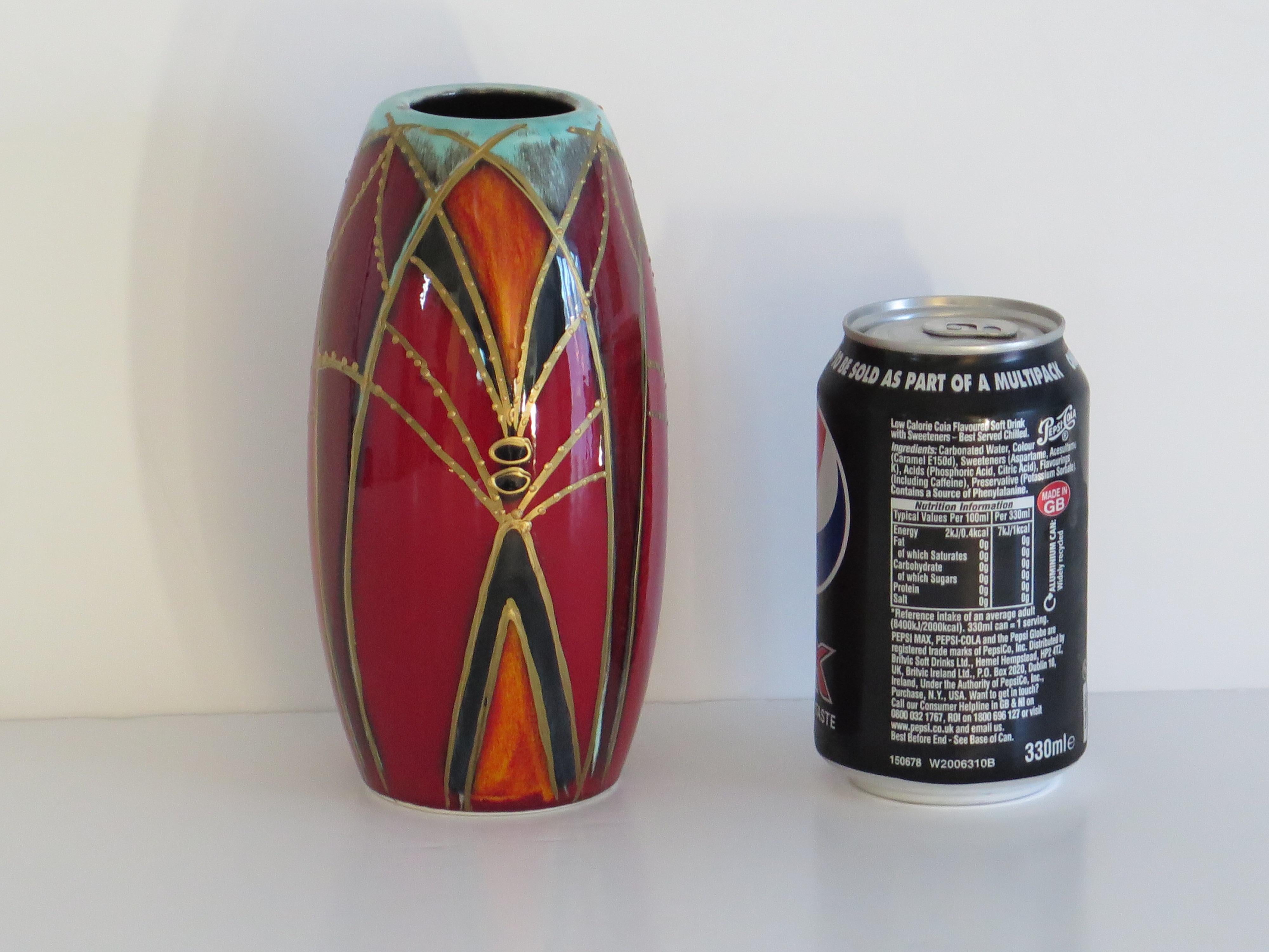 Anita Harris Vase hand made & hand painted and fully signed to the base, Ca 2010 For Sale 9