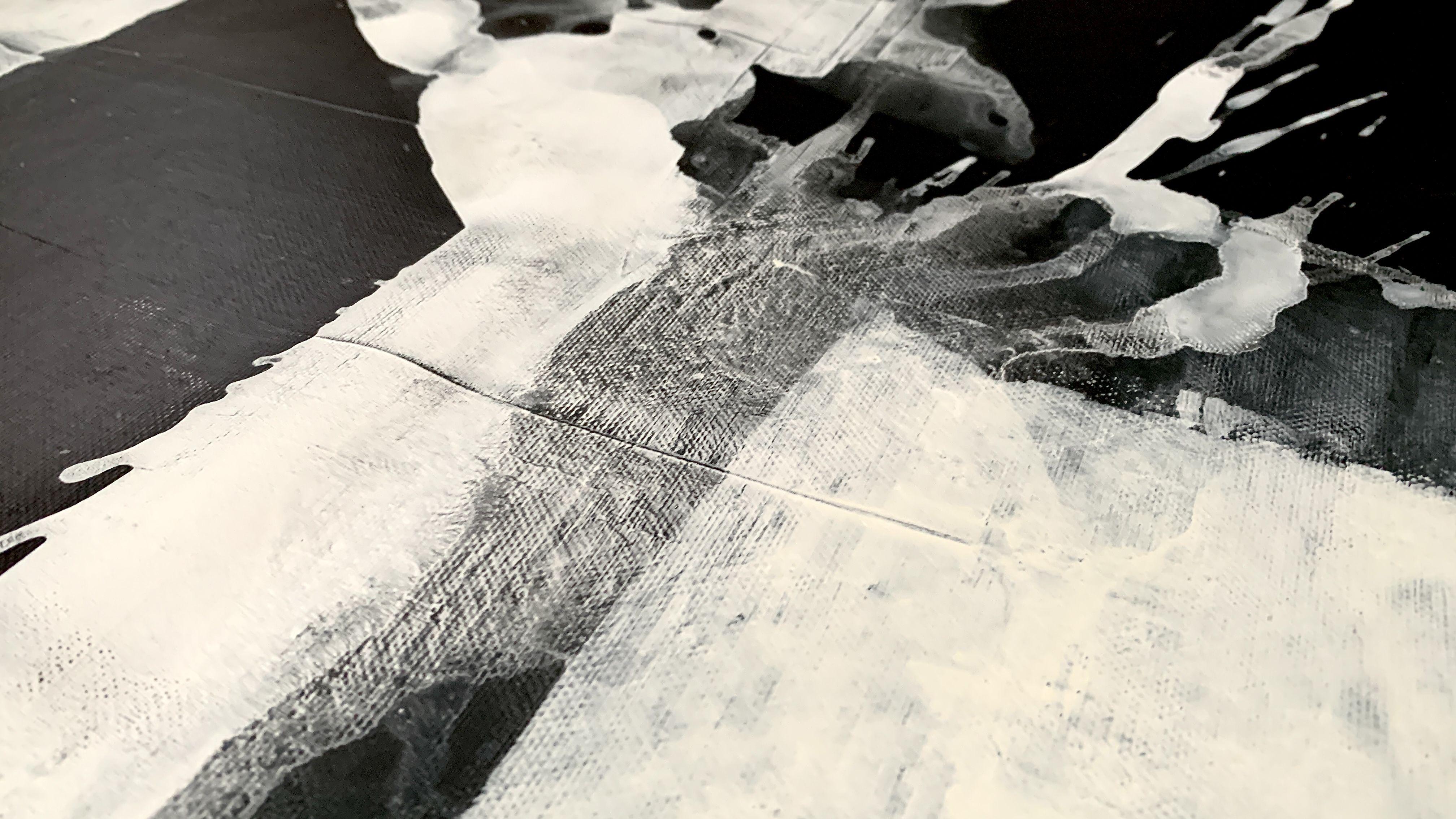 Abstrakt in Schwarz-Weiß Nr. 0124, Gemälde, Acryl auf Leinwand im Angebot 1