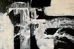 Abstract in black and white no. 0124, Painting, Acrylic on Canvas
