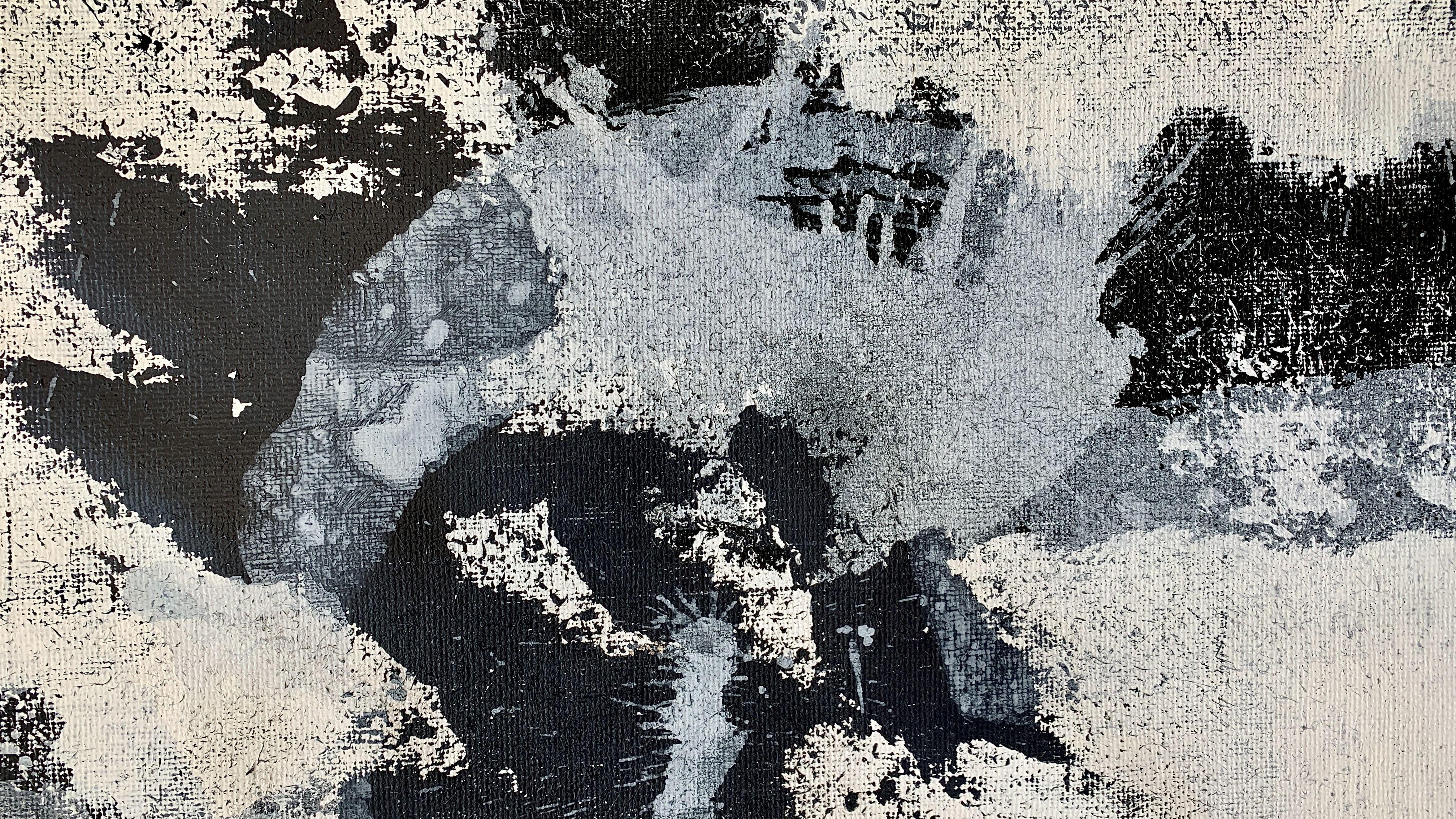 Abstracto nº 1124 XXL blanco y negro, Pintura, Acrílico sobre lienzo 2