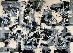 Abstracto nº 1124 XXL blanco y negro, Pintura, Acrílico sobre lienzo