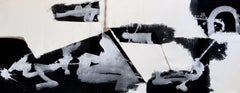 Abstract no. 122 black and ivory, Painting, Acrylic on Canvas