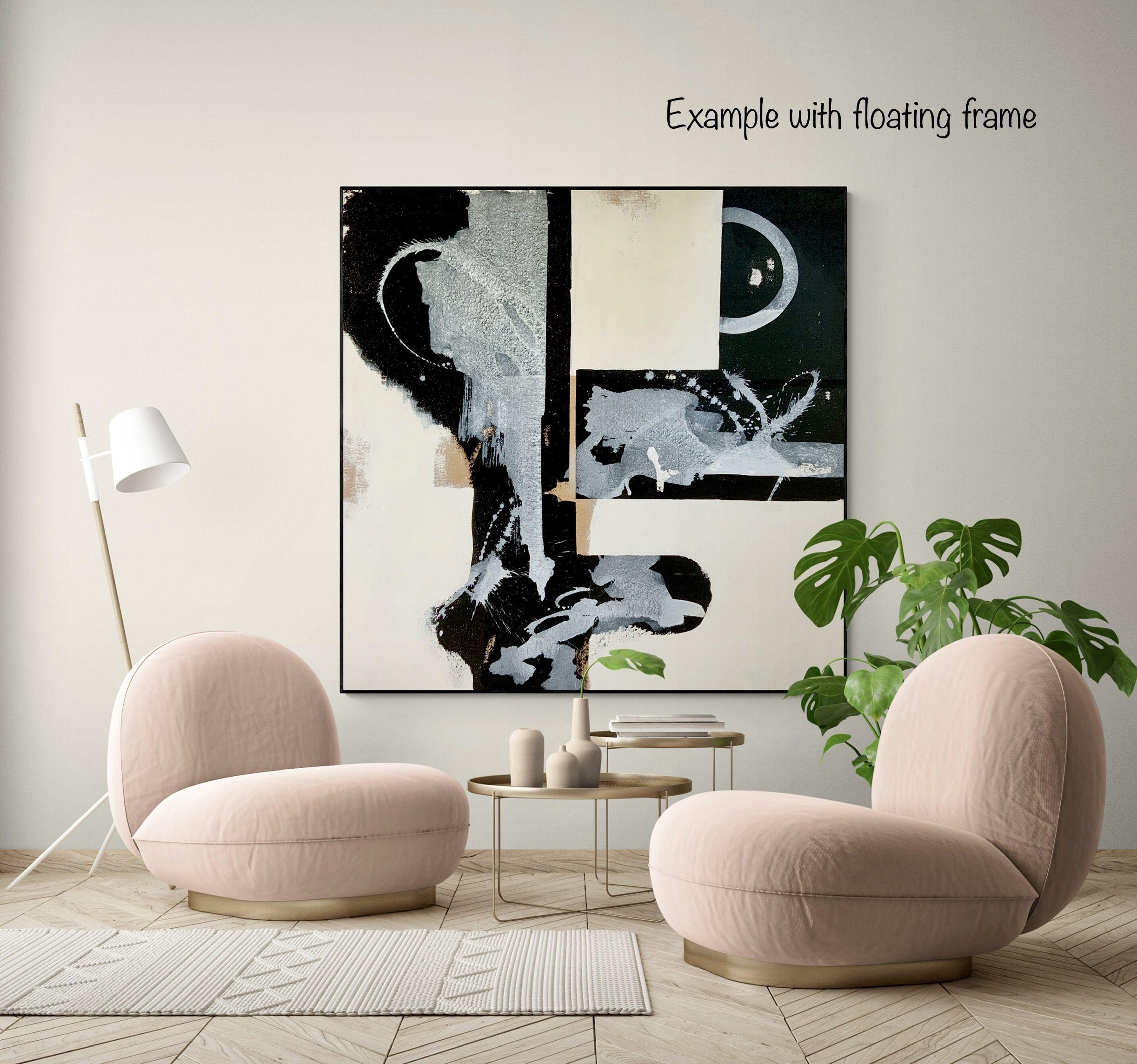 Abstrakte Nr. 2722 XXL Schwarz-Weiß-Gemälde, Gemälde, Acryl auf Leinwand im Angebot 2