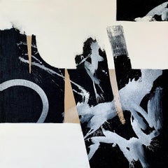 Abstrakte Nr. 3922 XXL Schwarz-Weiß-Gemälde, Gemälde, Acryl auf Leinwand