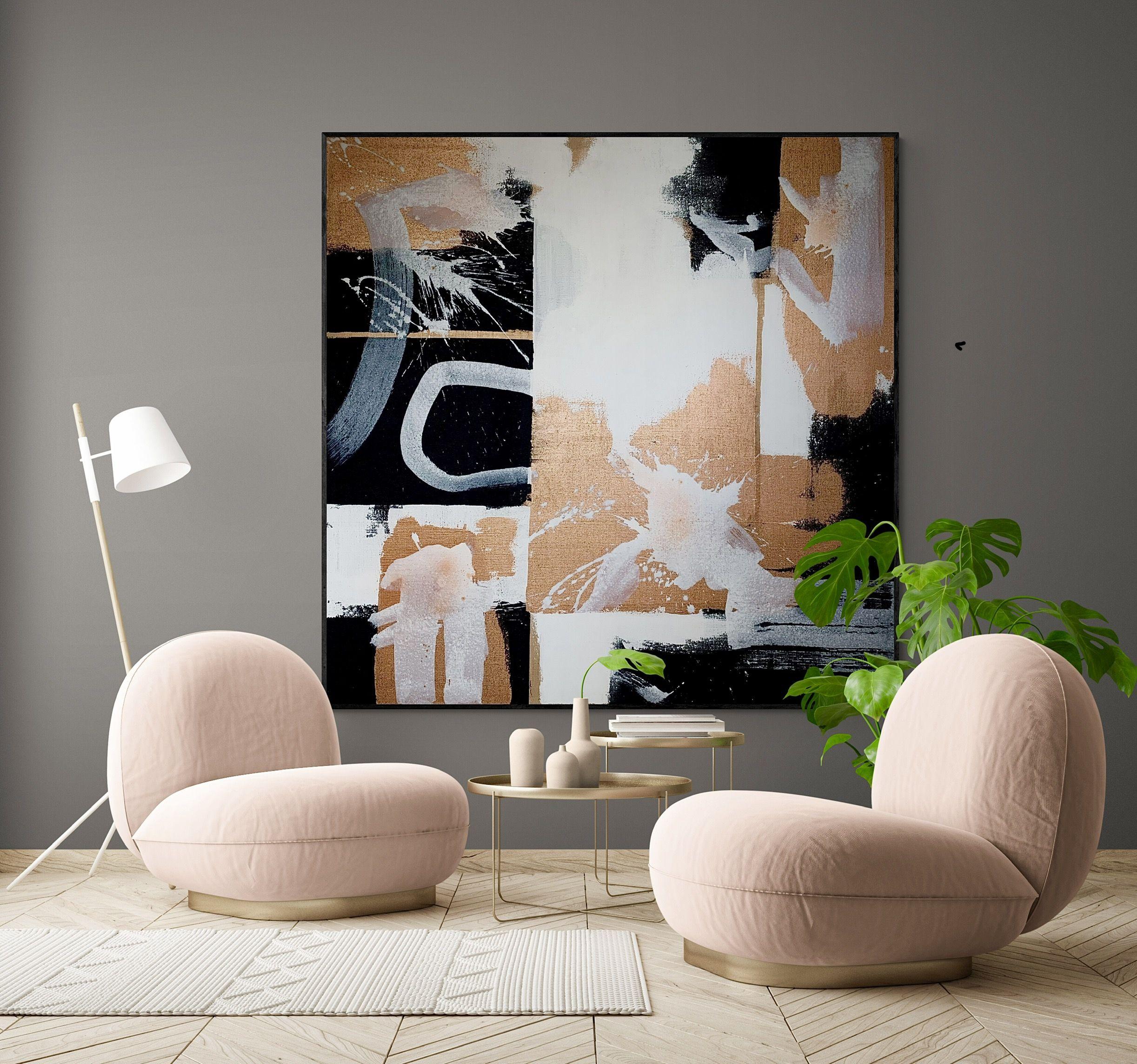 Abstract no. 4522 XXL copper, Painting, Acrylic on Canvas For Sale 2