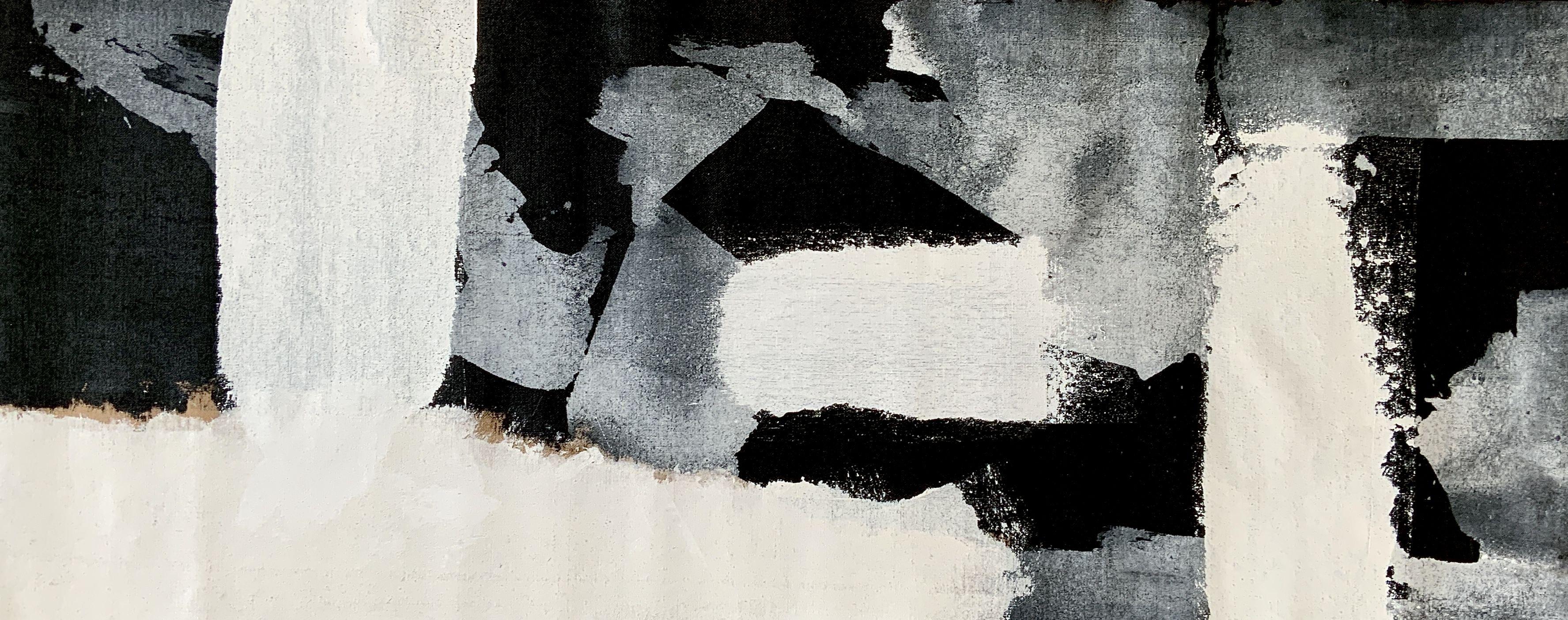 Anita Kaufmann Abstract Painting - Abstract no. 6421 XXL black and white, Painting, Acrylic on Canvas