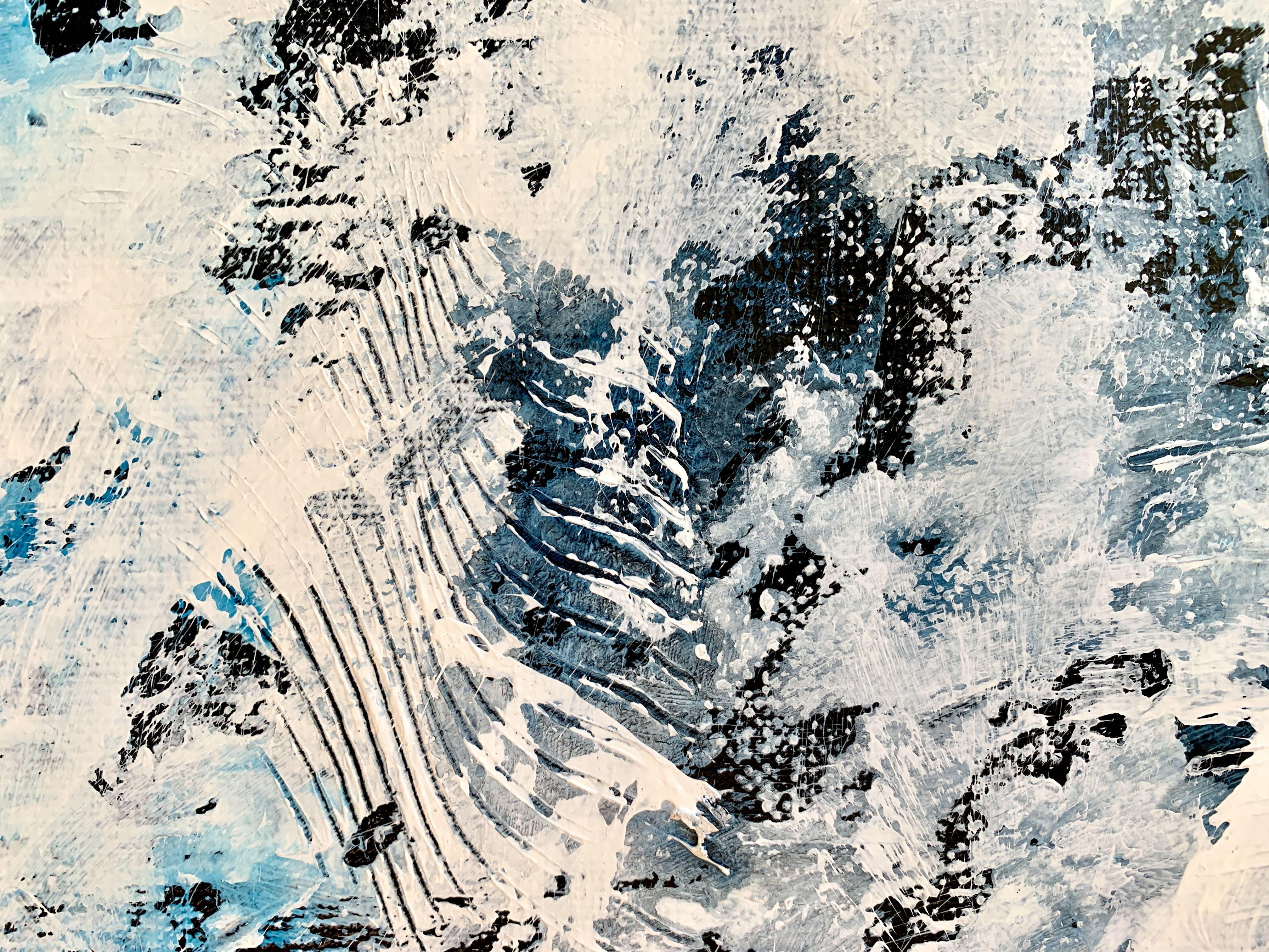 Traversata atlantica no.  17020 blu astratto - set o, Pittura, Acrilico su tela - Painting Astratto di Anita Kaufmann