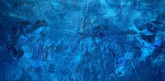 Jenseits des blauen Meeres Nr. 126 blau abstrakt, Gemälde, Acryl auf Sonstiges