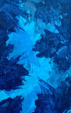 Beyond the sea. 1225 blue abstract, Painting, Acrylic on Canvas