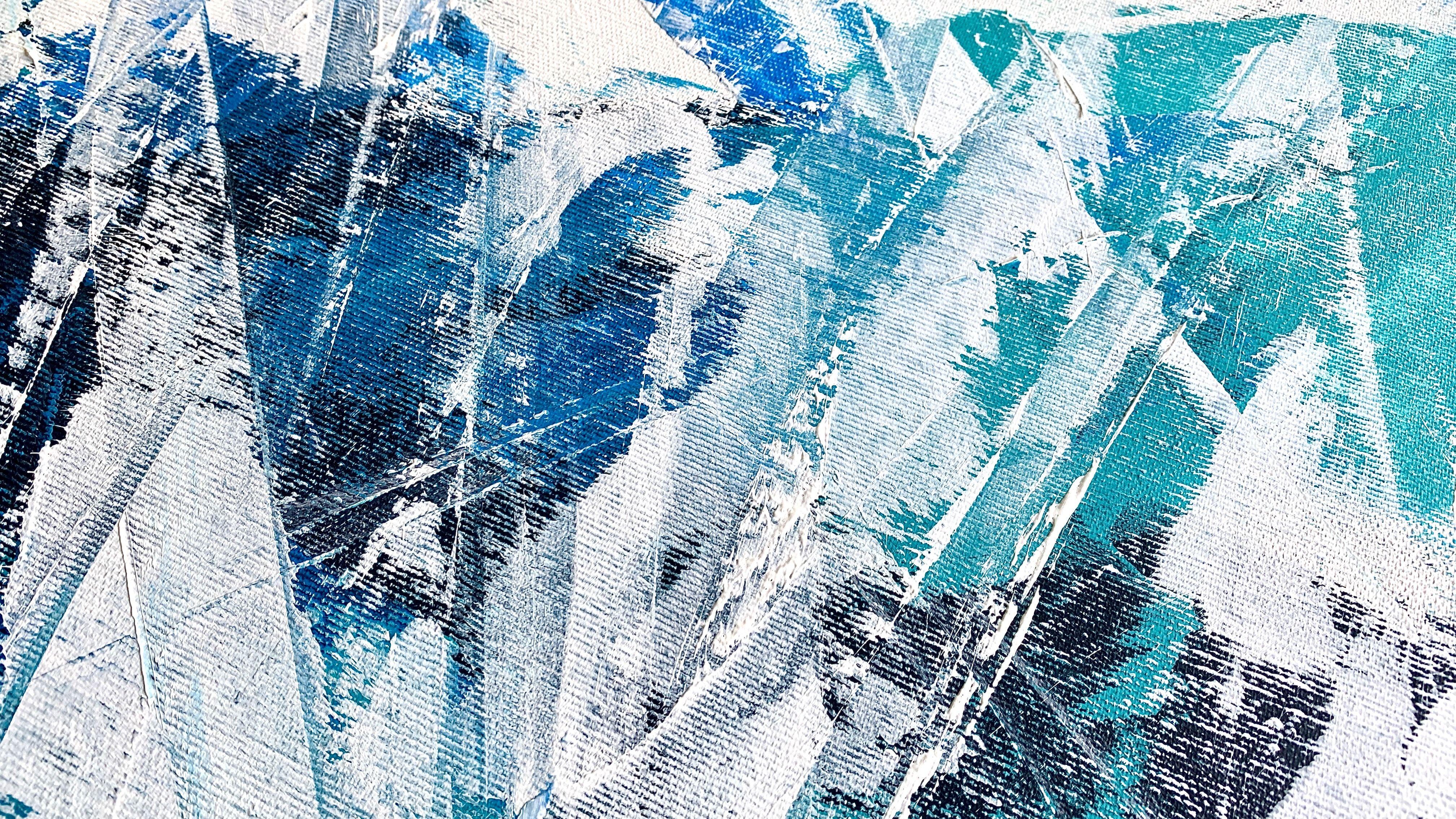 Beyond the sea #2024 blue abstract, Painting, Acrylic on Canvas For Sale 1