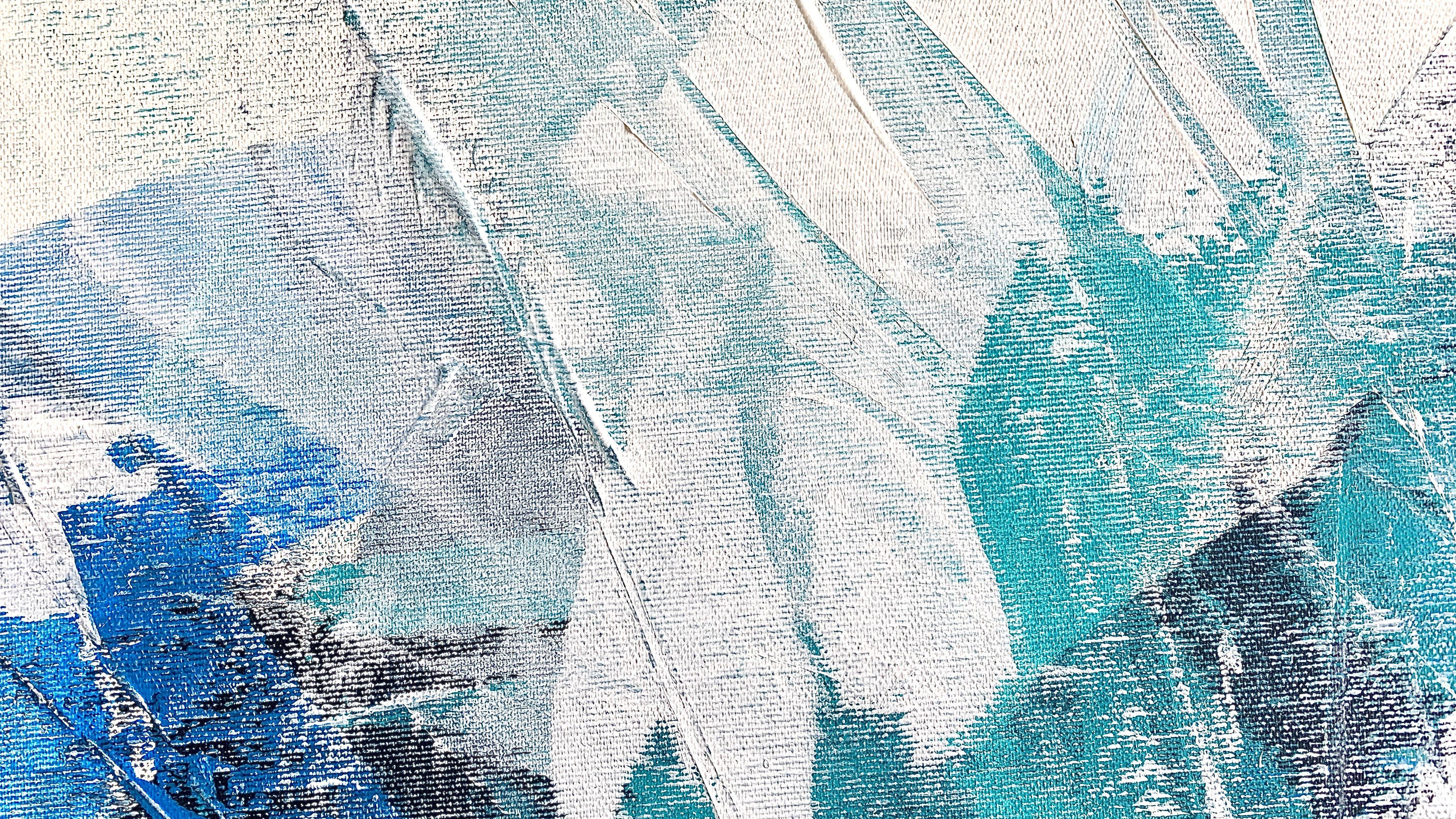 Beyond the sea #2024 blue abstract, Painting, Acrylic on Canvas For Sale 3