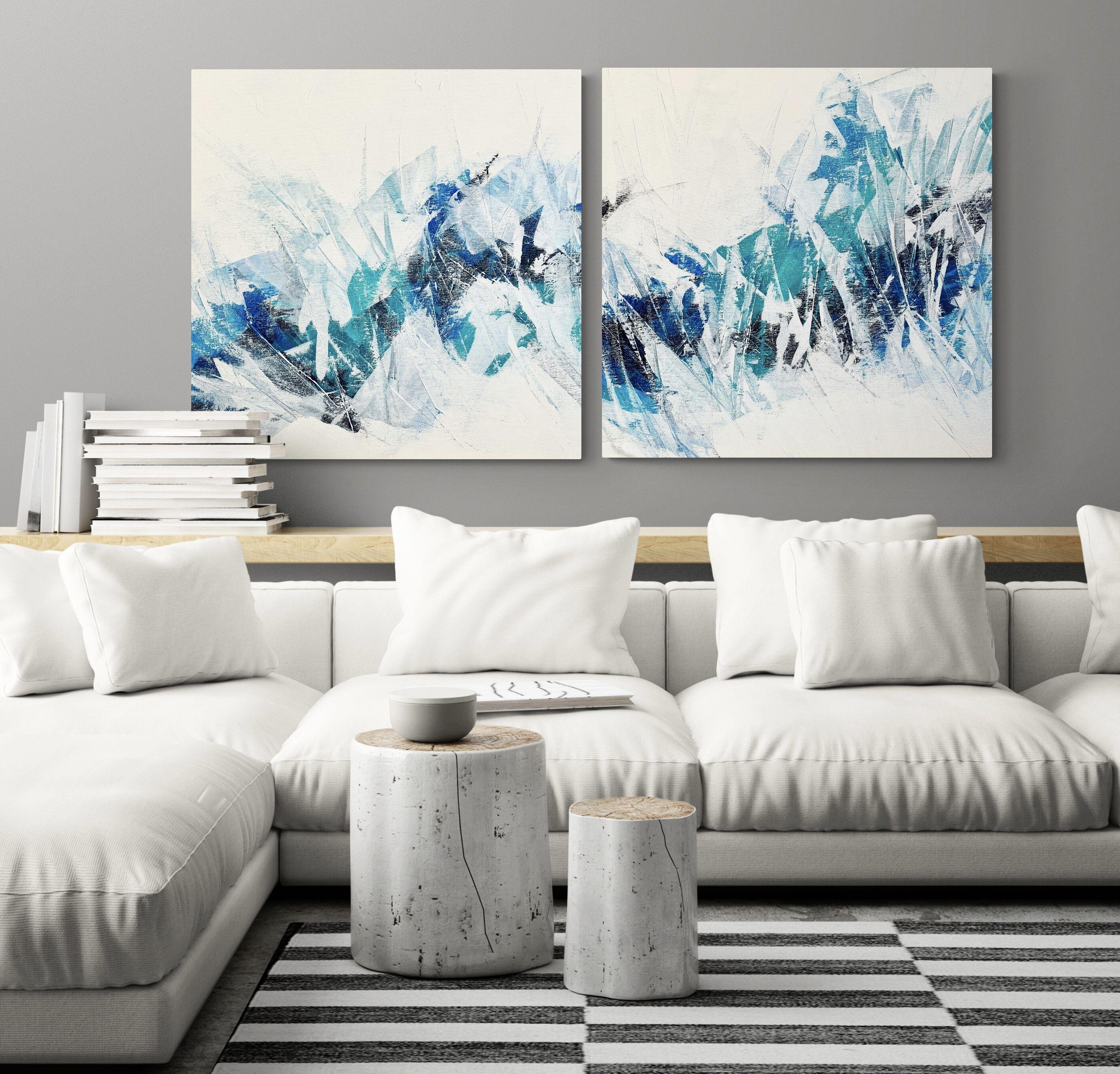 Beyond the sea #2024 blue abstract, Painting, Acrylic on Canvas For Sale 4