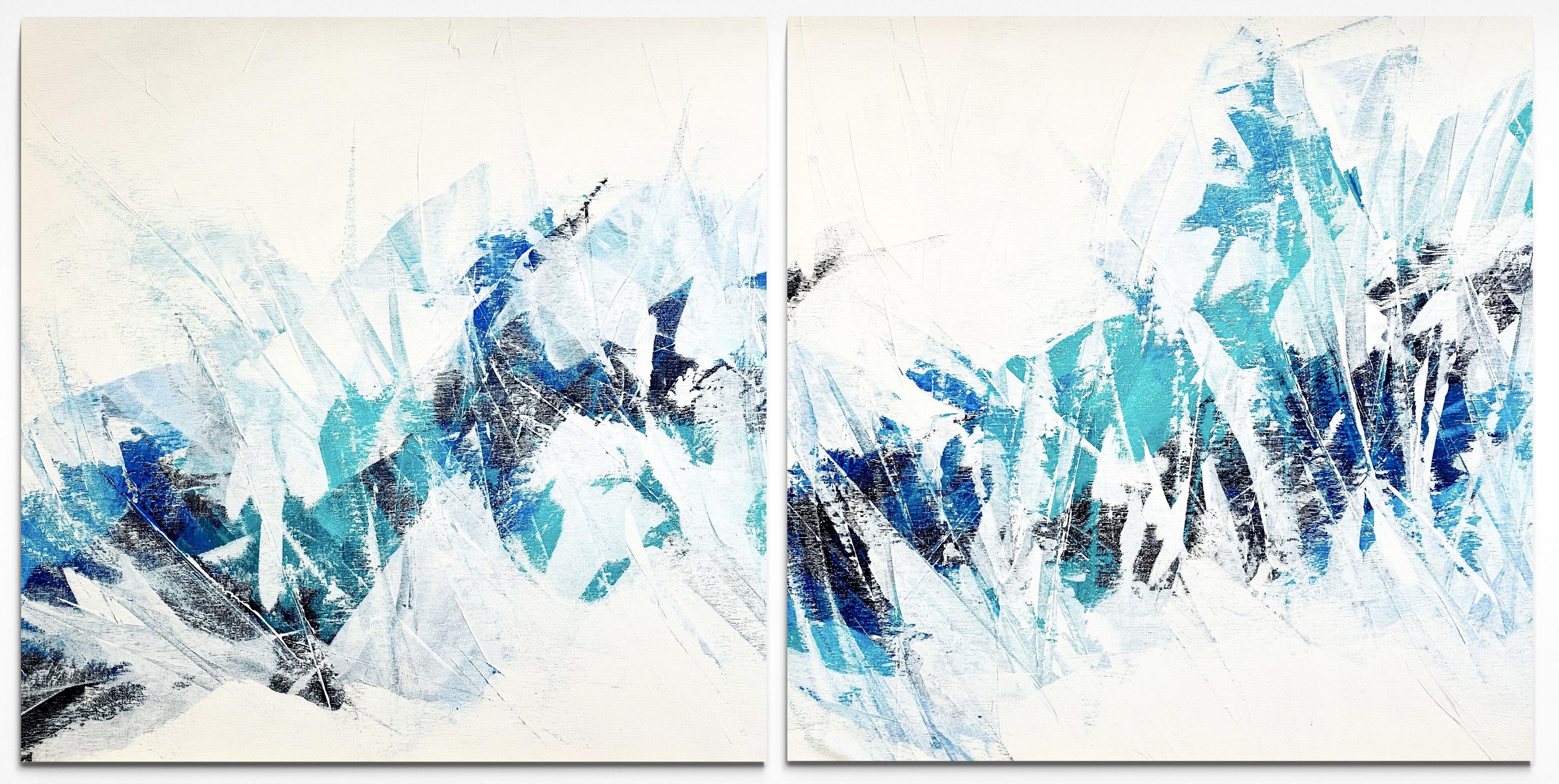 Beyond the sea #2024 blue abstract, Painting, Acrylic on Canvas