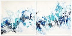 Beyond the sea #2024 blue abstract, Painting, Acrylic on Canvas
