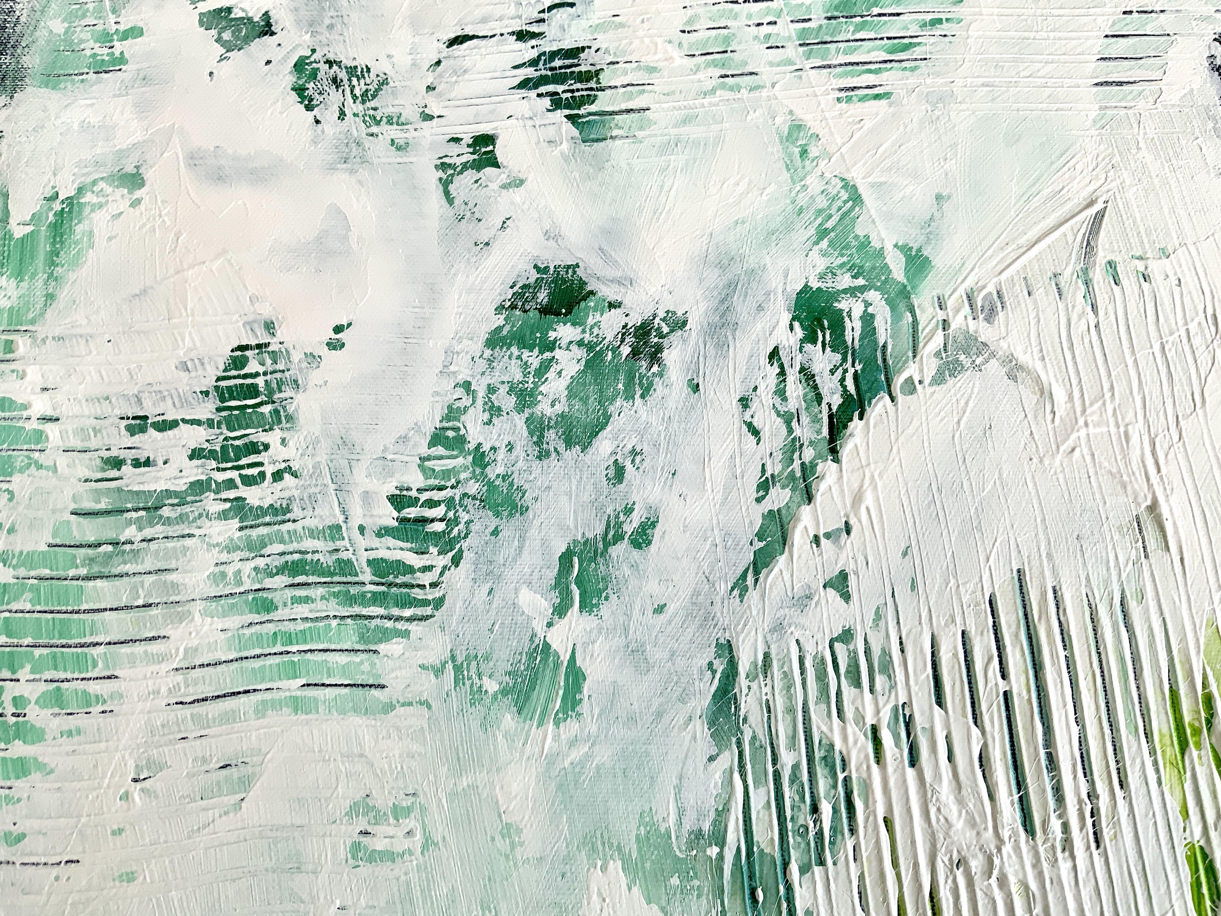 Beyond the sea in green No. 2523, Painting, Acrylic on Canvas For Sale 2