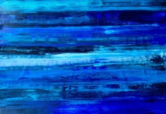 Beyond the sea no. 1224 large blue abstract, Painting, Acrylic on Canvas