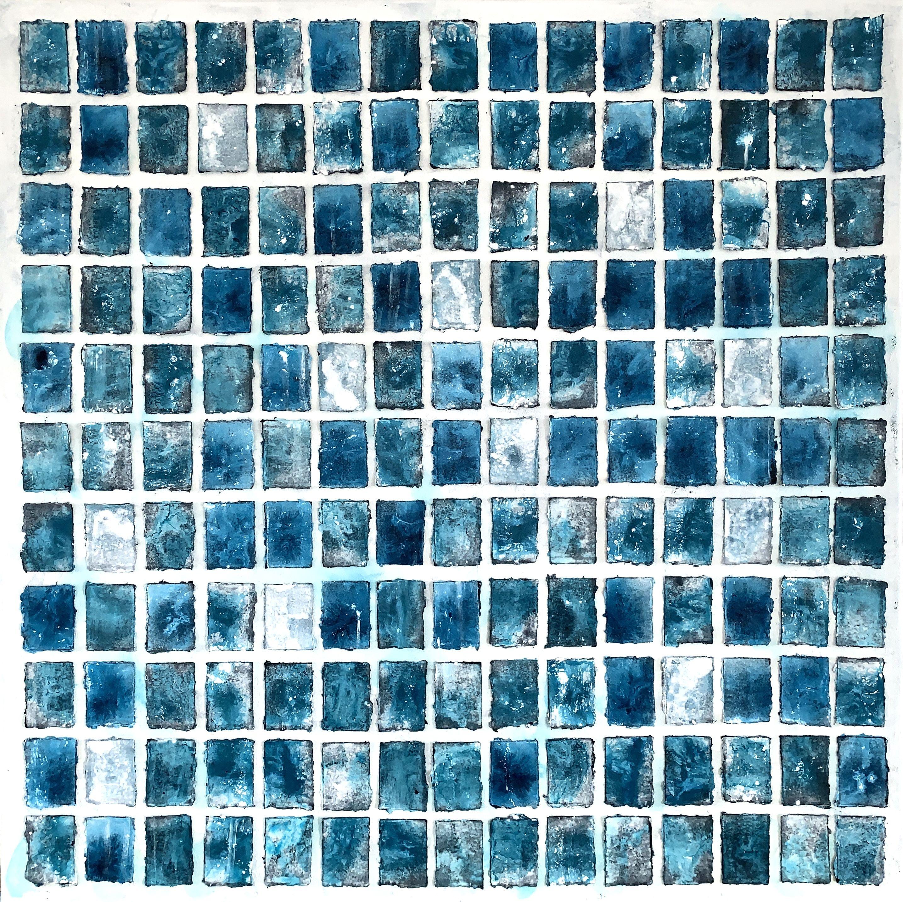 Anita Kaufmann Abstract Painting - Beyond the sea no. 124 large blue abstract, Painting, Acrylic on Canvas
