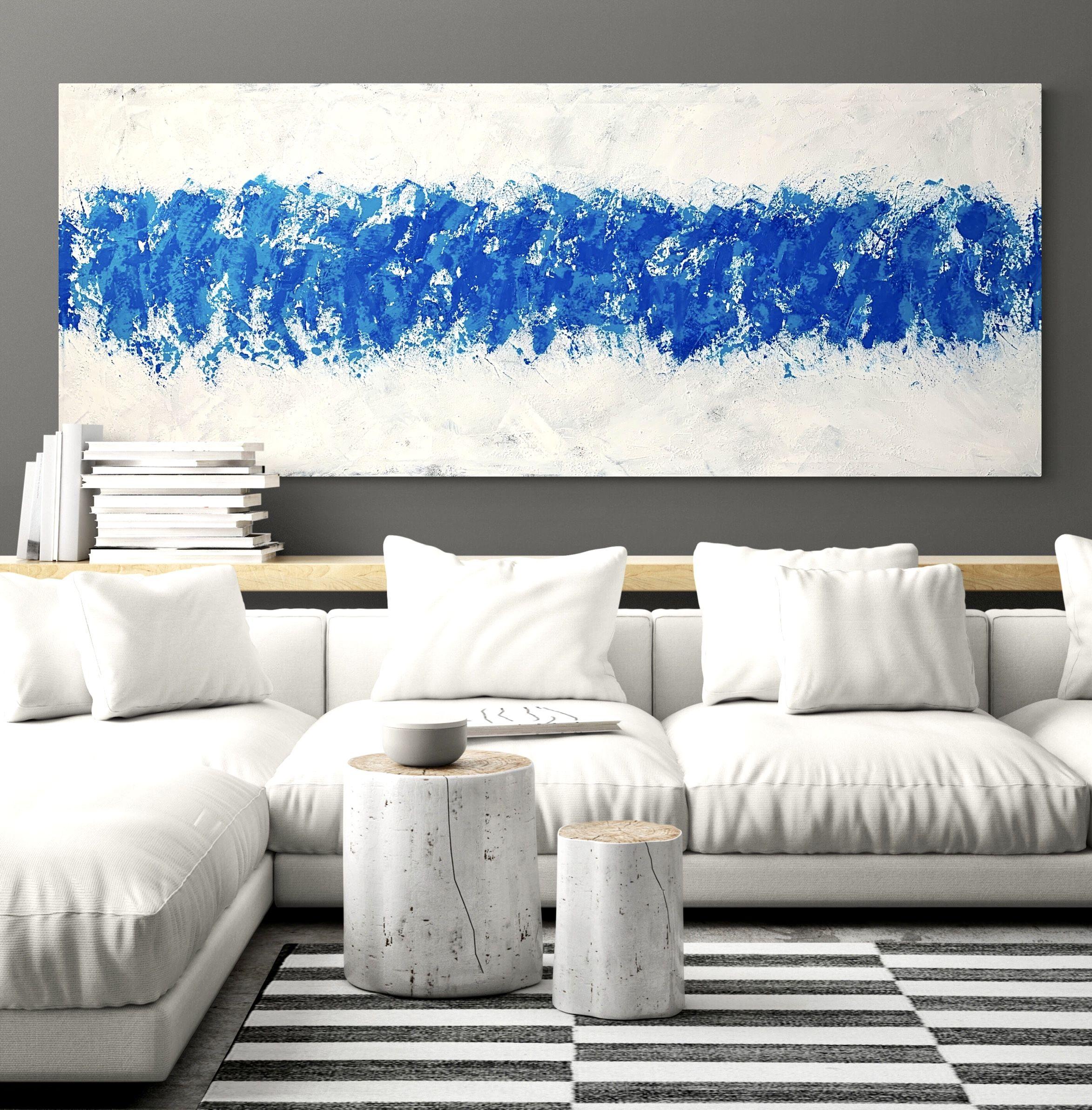 Beyond the sea no. 1423 blue and white, Painting, Acrylic on Canvas For Sale 1