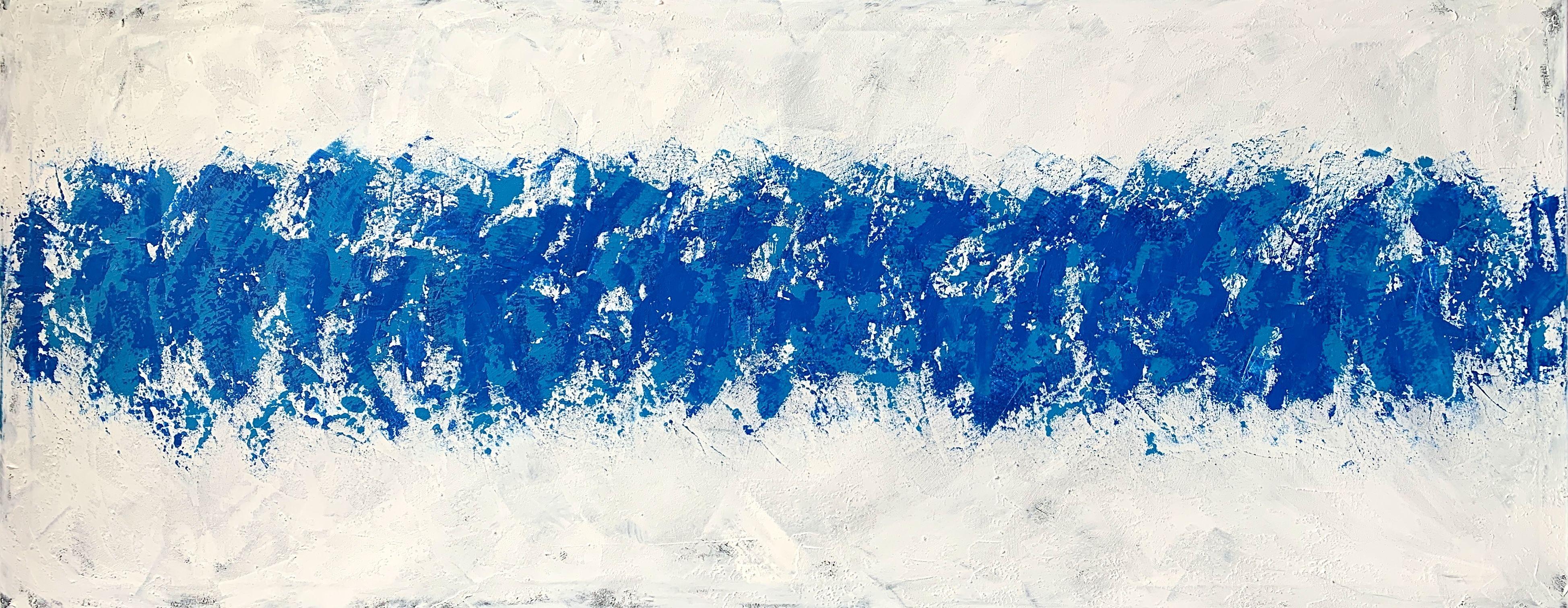 Beyond the sea Nr. 1423 Blau und Weiß, Gemälde, Acryl auf Leinwand