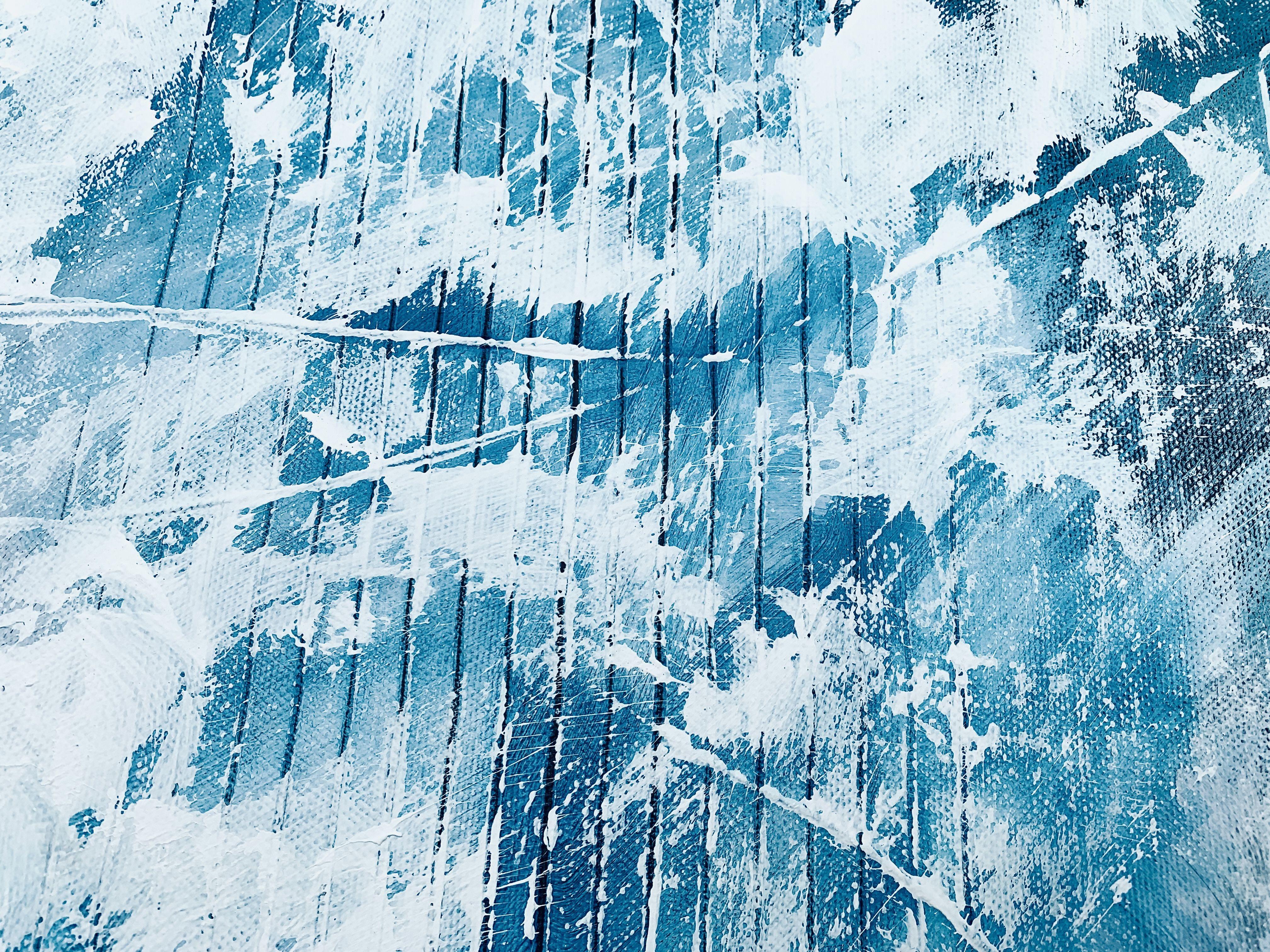 Beyond the sea Nr. 1623, Gemälde, Acryl auf Leinwand (Blau), Abstract Painting, von Anita Kaufmann